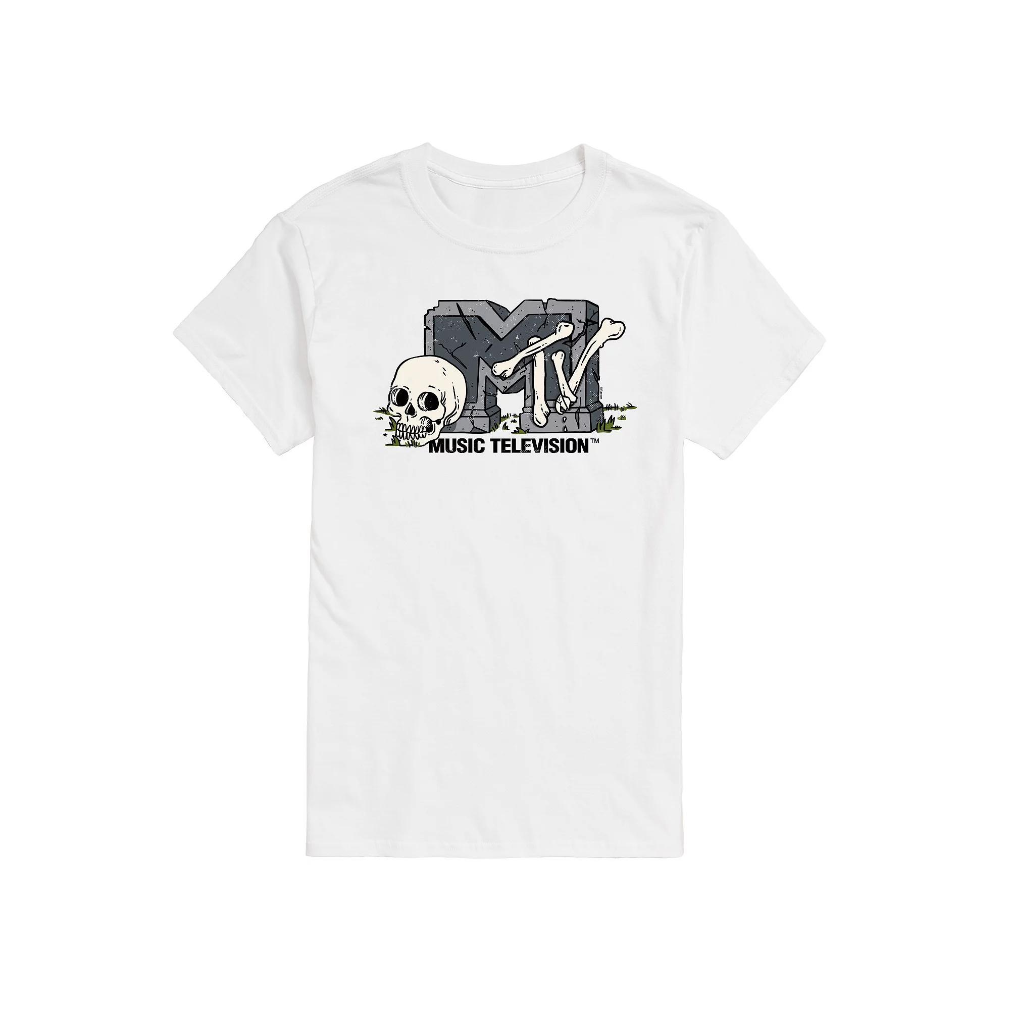Men's MTV Grave & Skull Head Graphic Tee, Size: Small, White Product Image
