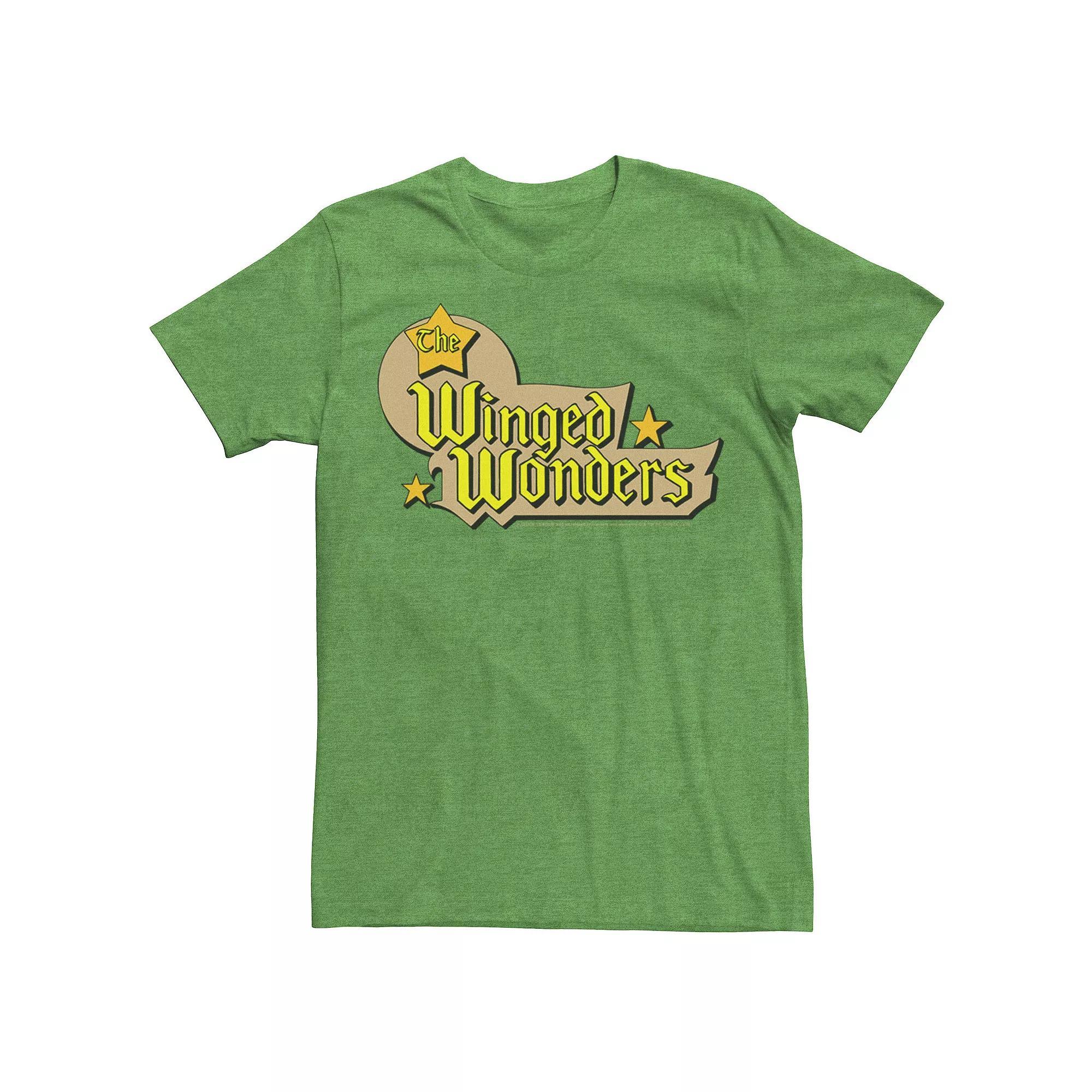 Men's DC Comics The Winged Wonders Text Logo Tee, Size: XL, Navy Grey Product Image