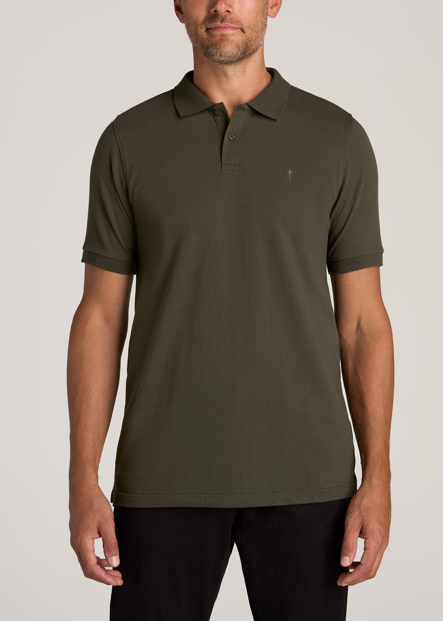 Men's Tall Classic Polo with Embroidered Logo in Cherry Brown Product Image