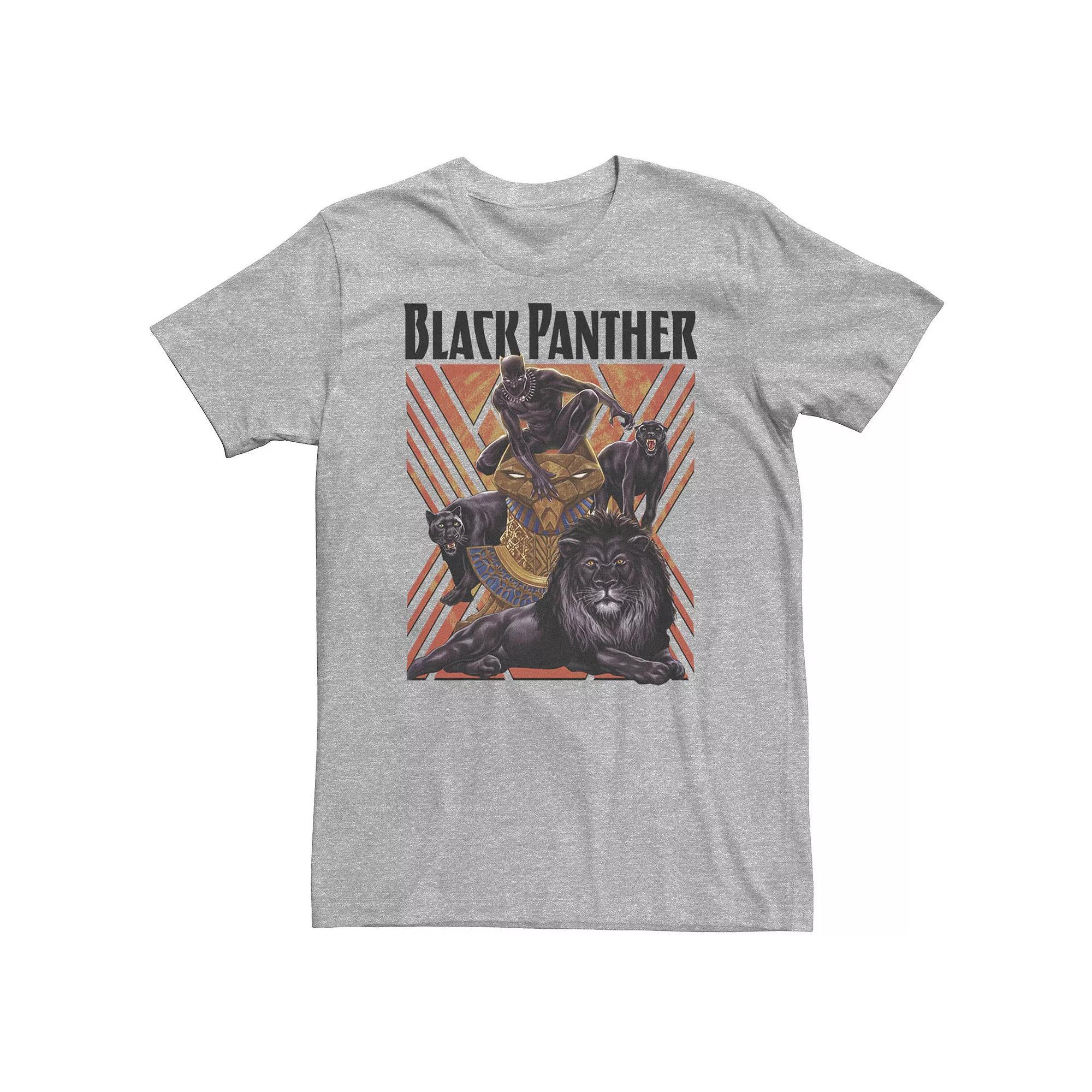 Big & Tall Marvel Avengers Black Panther Portrait Tee, Men's, Size: 3XL Tall, Athletic Grey Product Image