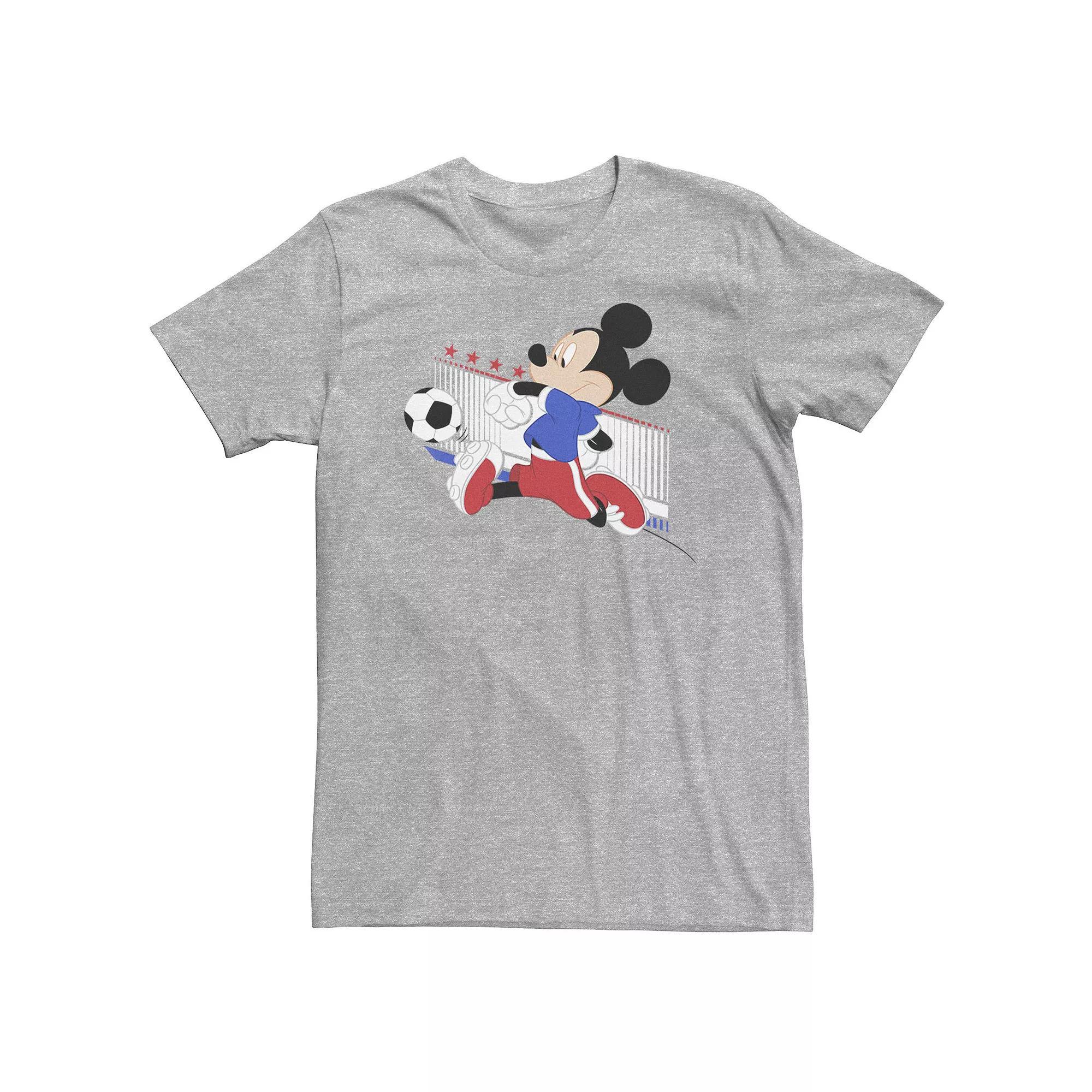 Big & Tall Disney Mickey Mouse French Soccer Uniform Portrait Tee, Men's, Size: 3XL, Athletic Grey Product Image
