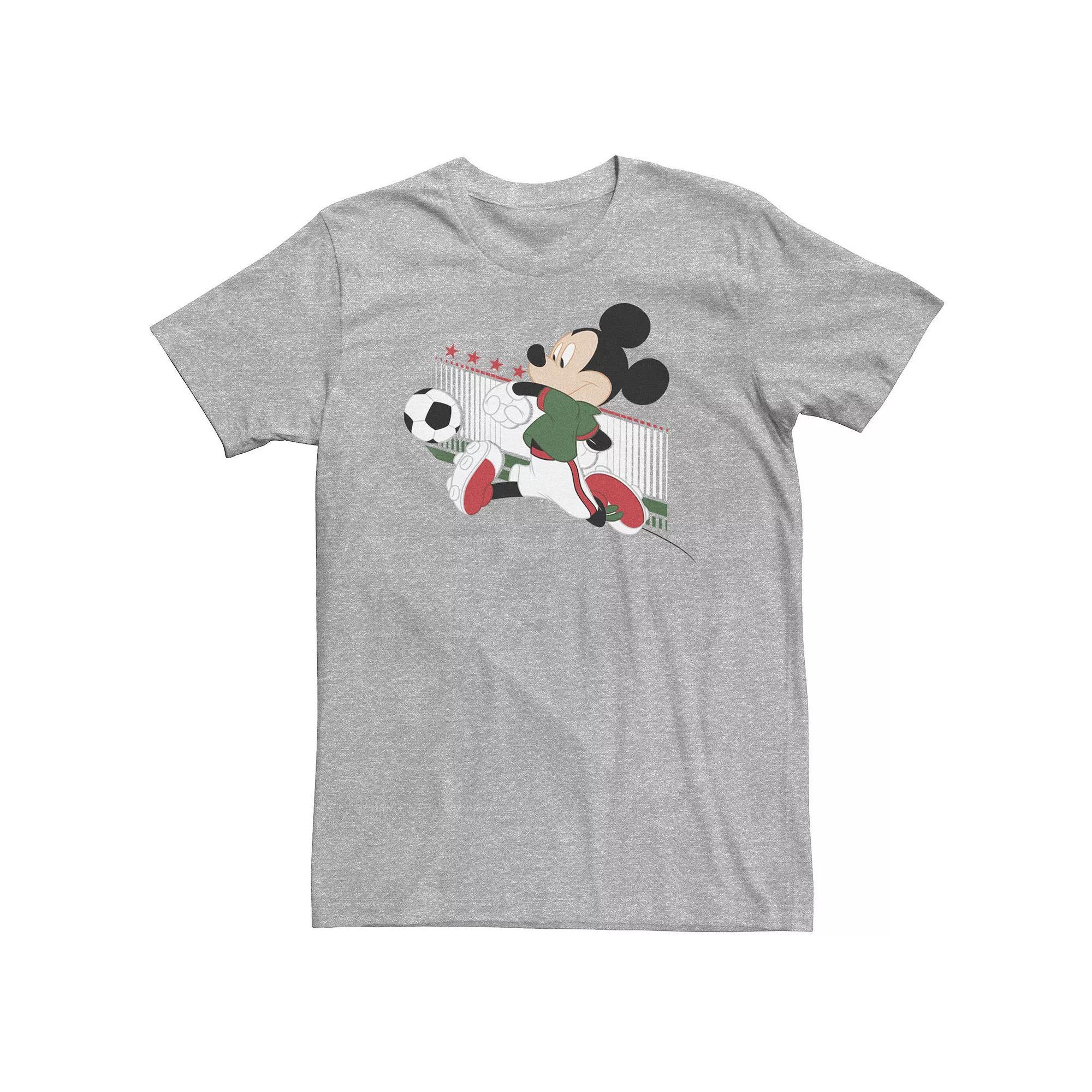 Big & Tall Disney Mickey & Friends Mexico Soccer Tee, Men's, Size: Large Tall, Athletic Grey Product Image