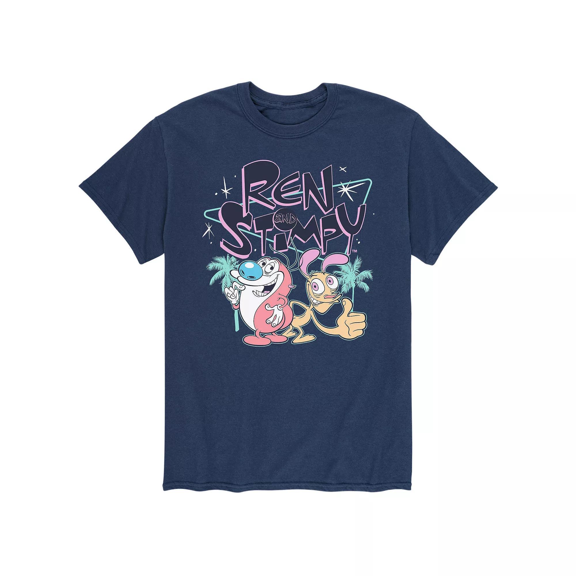 Mens Ren & Stimpy Retro Palm Trees Tee Product Image
