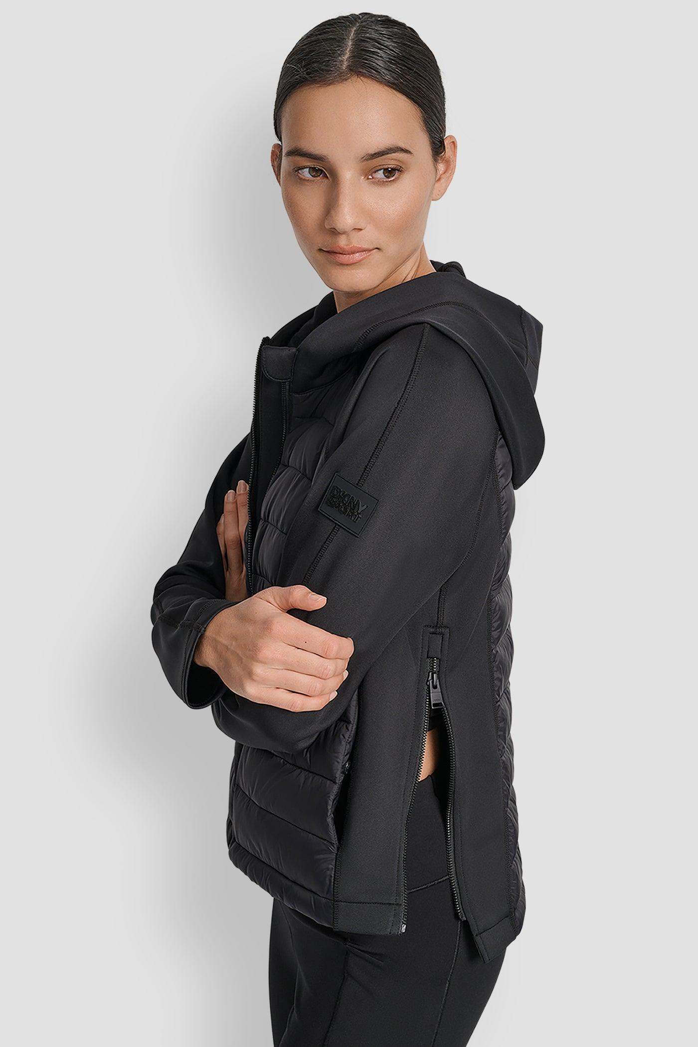MIXED MEDIA HOODED HI LOW JACKET Product Image
