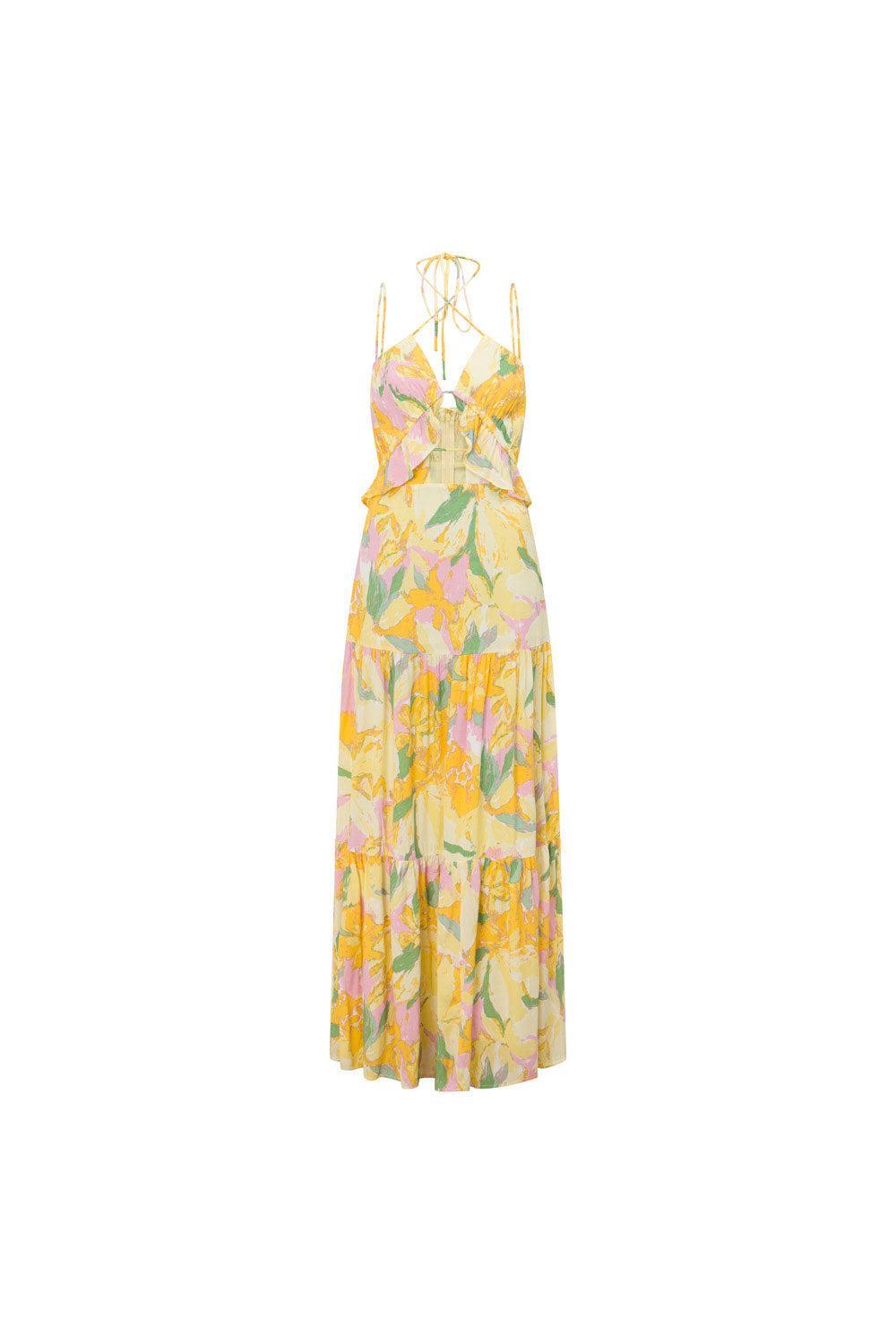 Calabria Halter Dress - Scout Floral Product Image