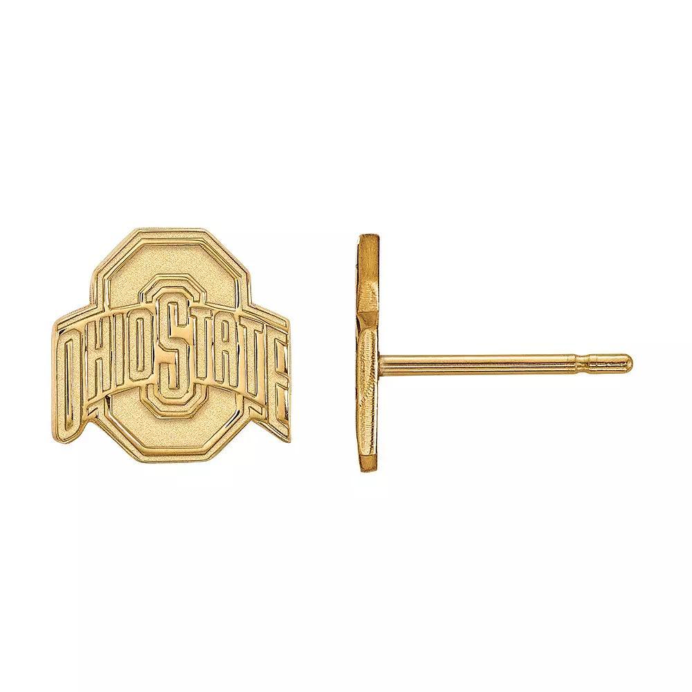 LogoArt 14K Gold Plated Ohio State Small Stud Earrings, Womens Product Image