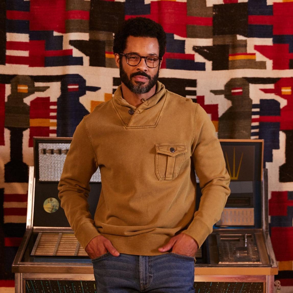 Conner Fleece Shawl Collar Pullover - Plantation (Final Sale) Product Image