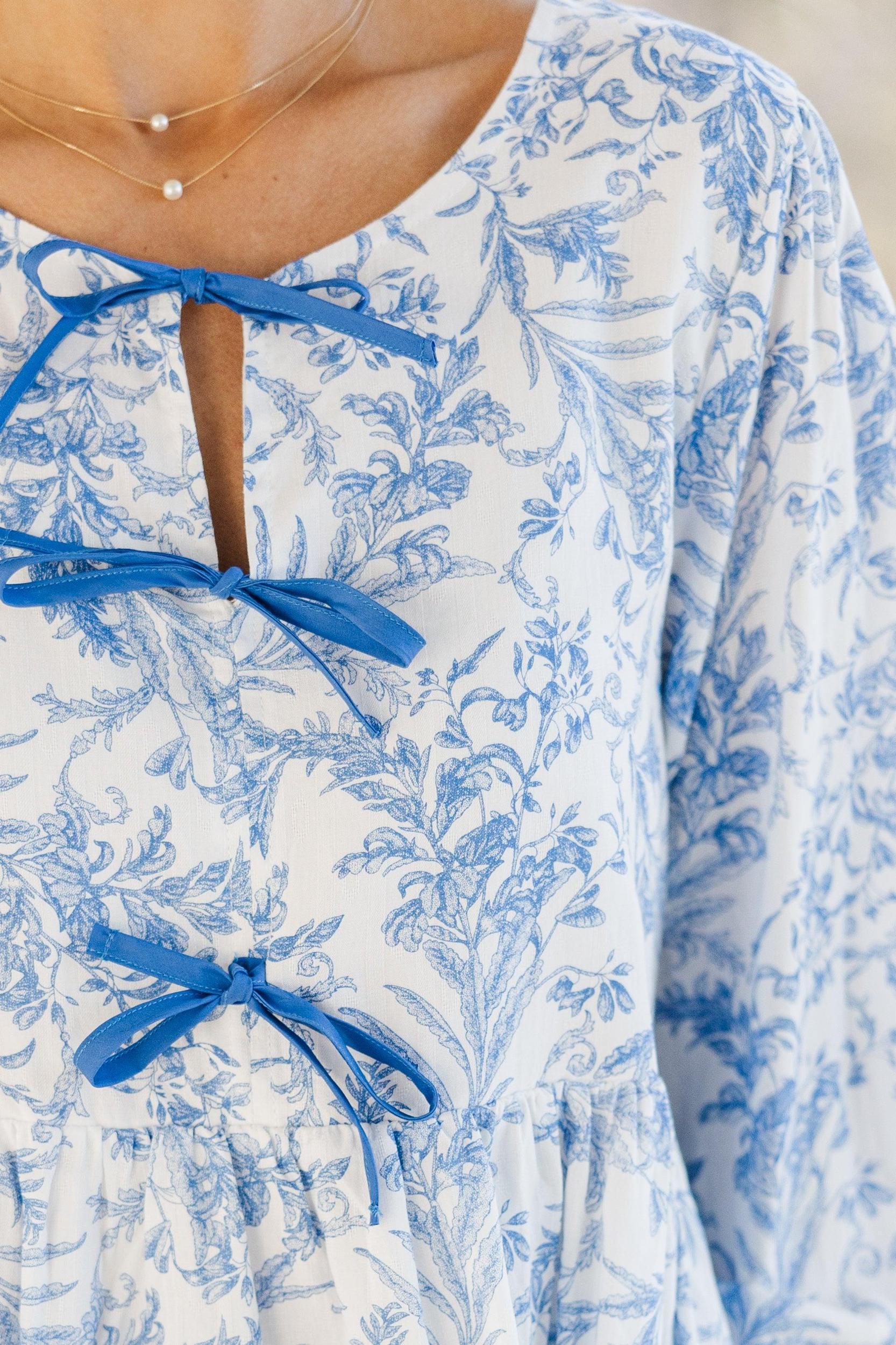 Great Days Ahead Light Blue Toile Blouse Female Product Image