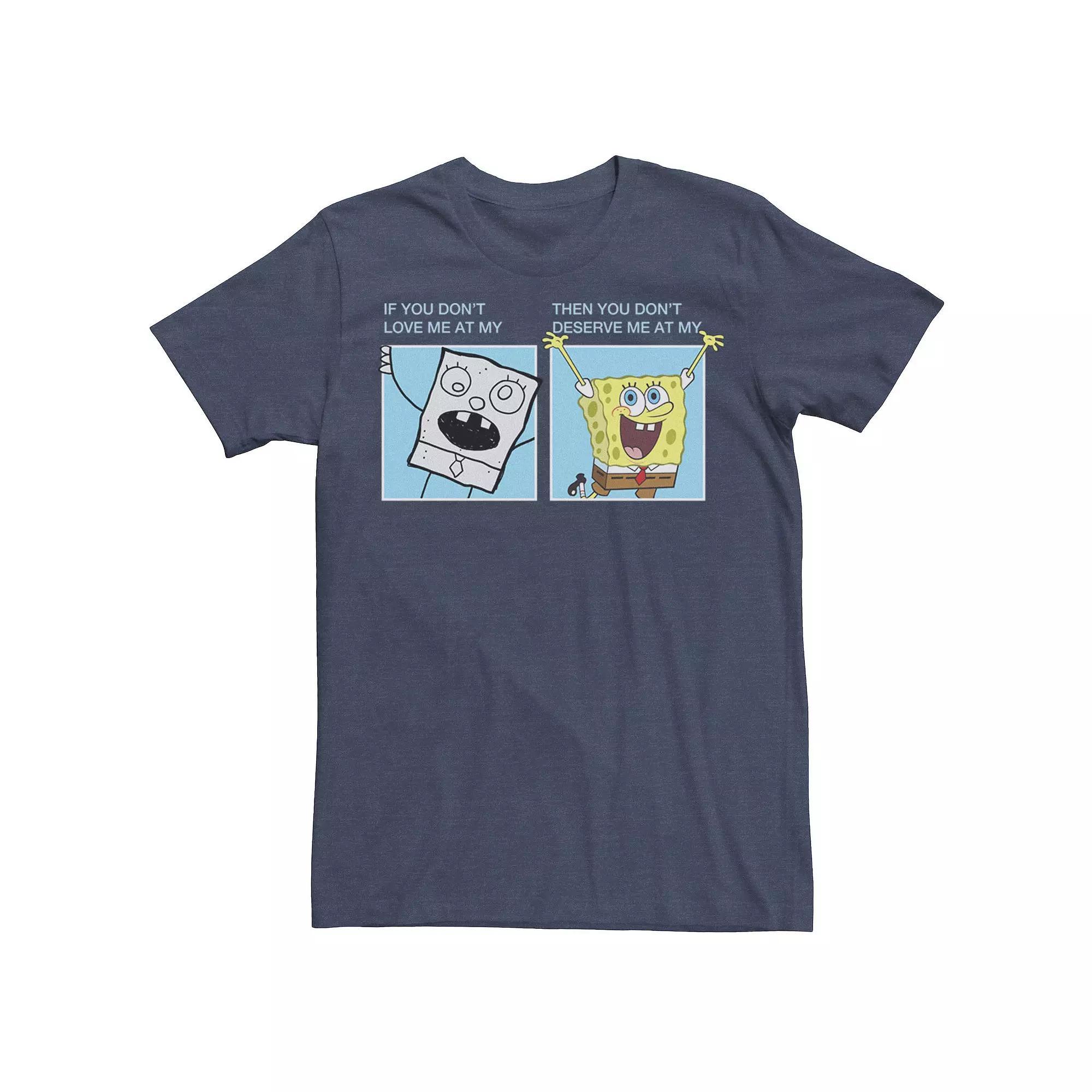 Big & Tall SpongeBob SquarePants Sips Tea Meme Tee, Men's, Size: 3XLT, Black Product Image