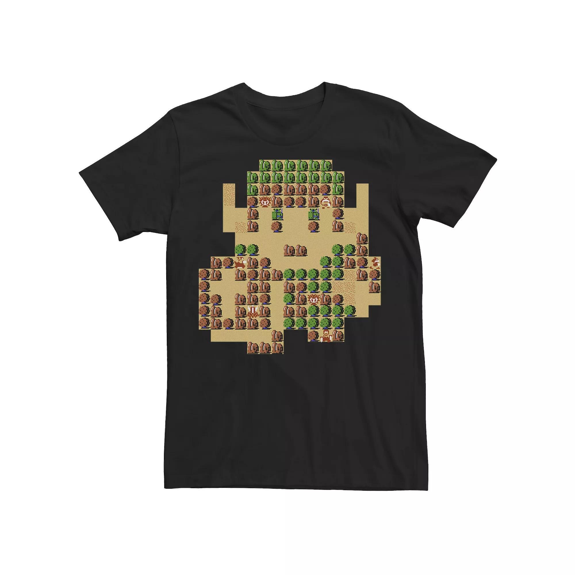 Men's Zelda Link 8-Bit Map Tee, Size: Medium, Black Product Image