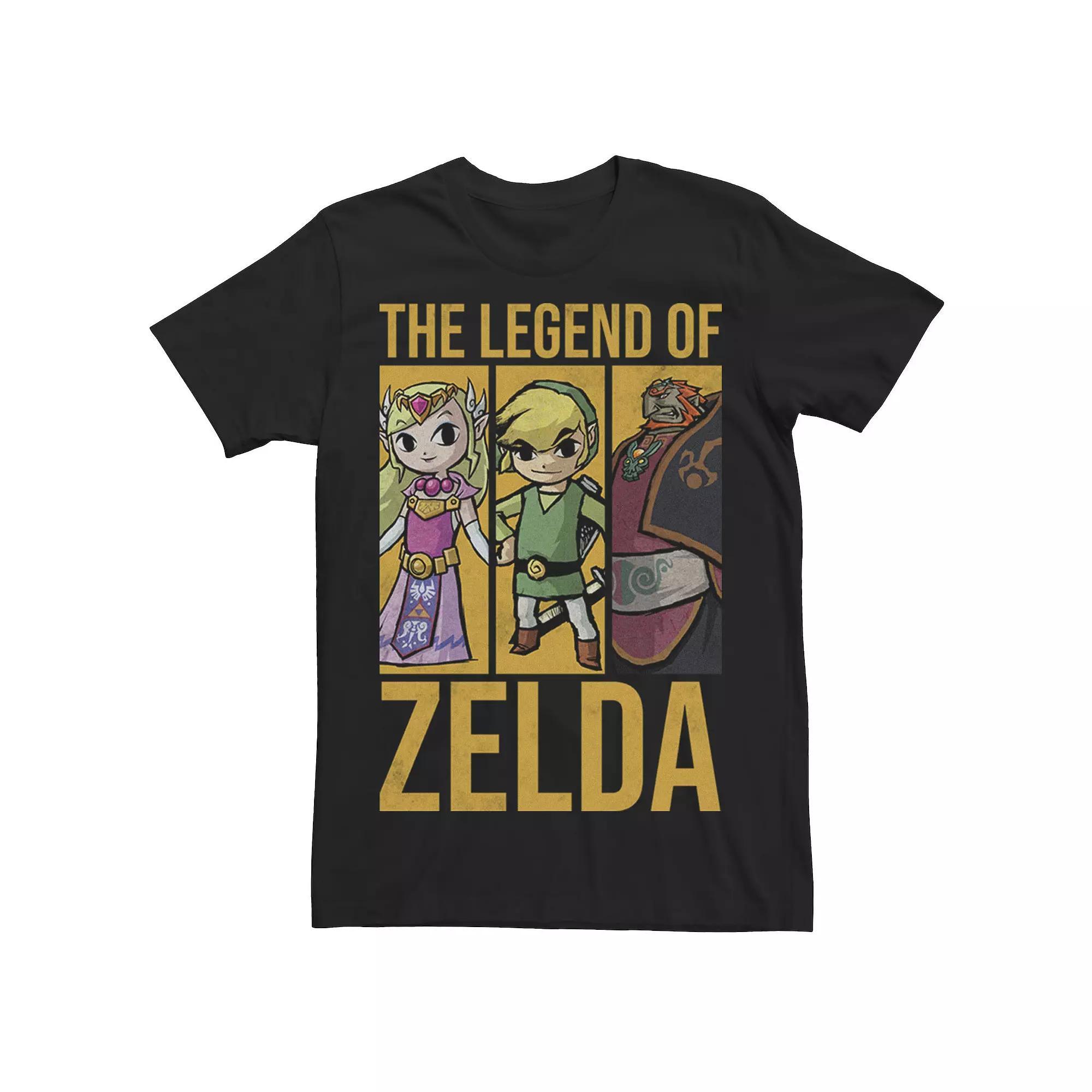 Men's Nintendo Zelda Trio Panels Tee, Size: Large, Black Product Image