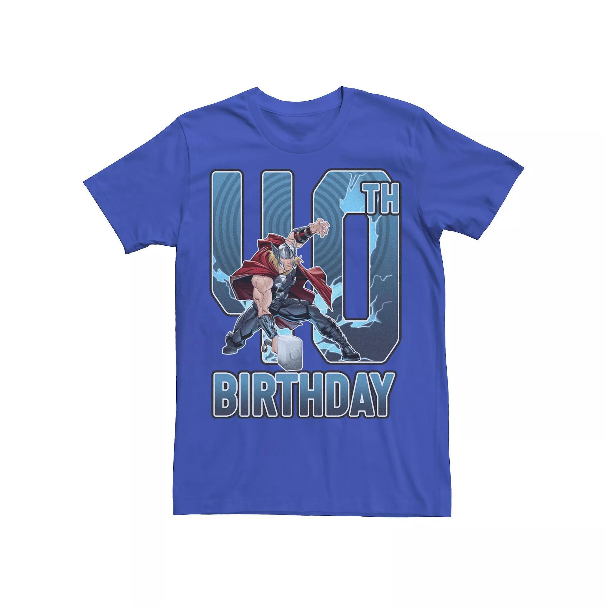 Men's Marvel Thor Hammer 40th Birthday Graphic Tee, Size: Large, Royal Product Image
