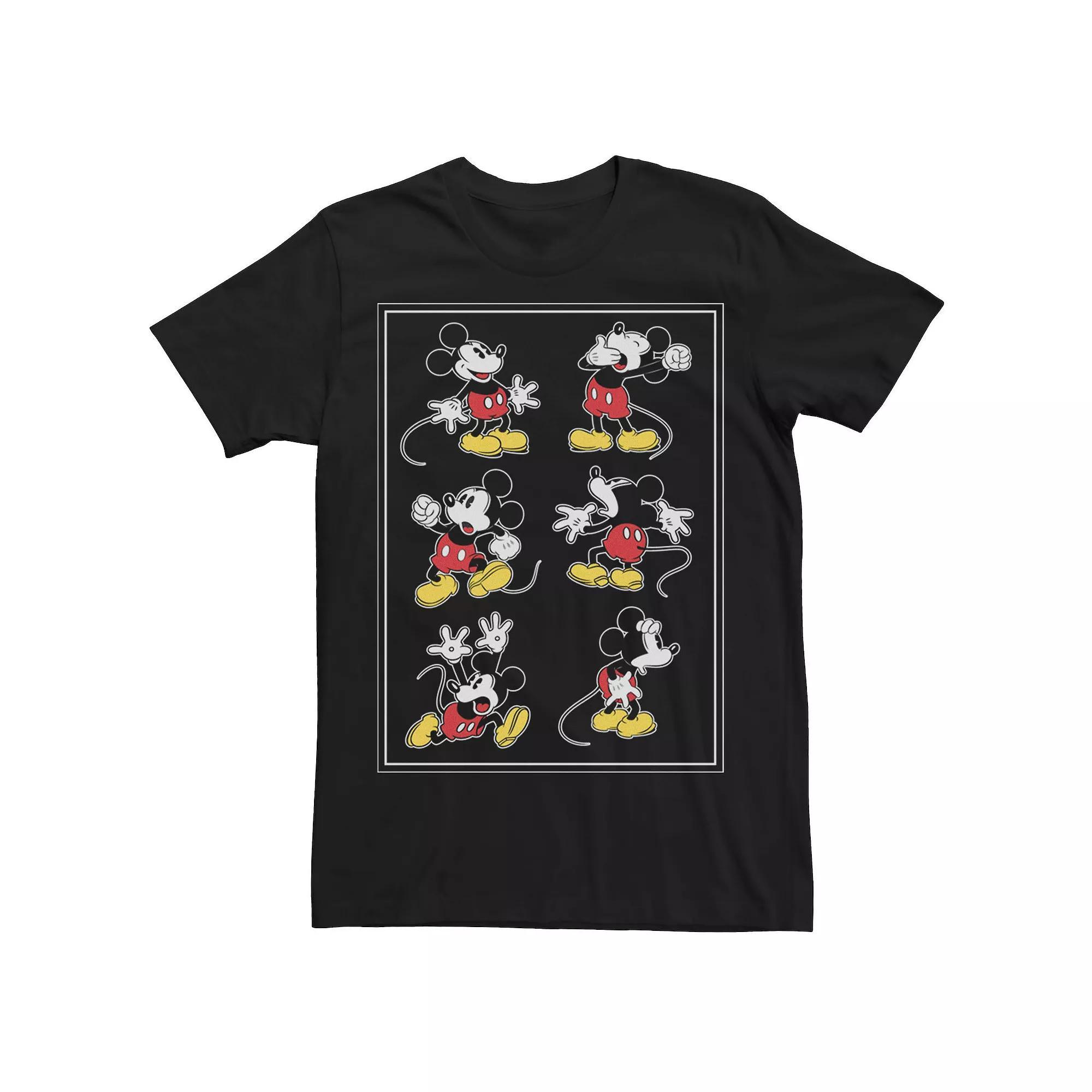 Disney's Mickey Mouse Men's Many Emotions Border Tee, Size: XL, Black Product Image