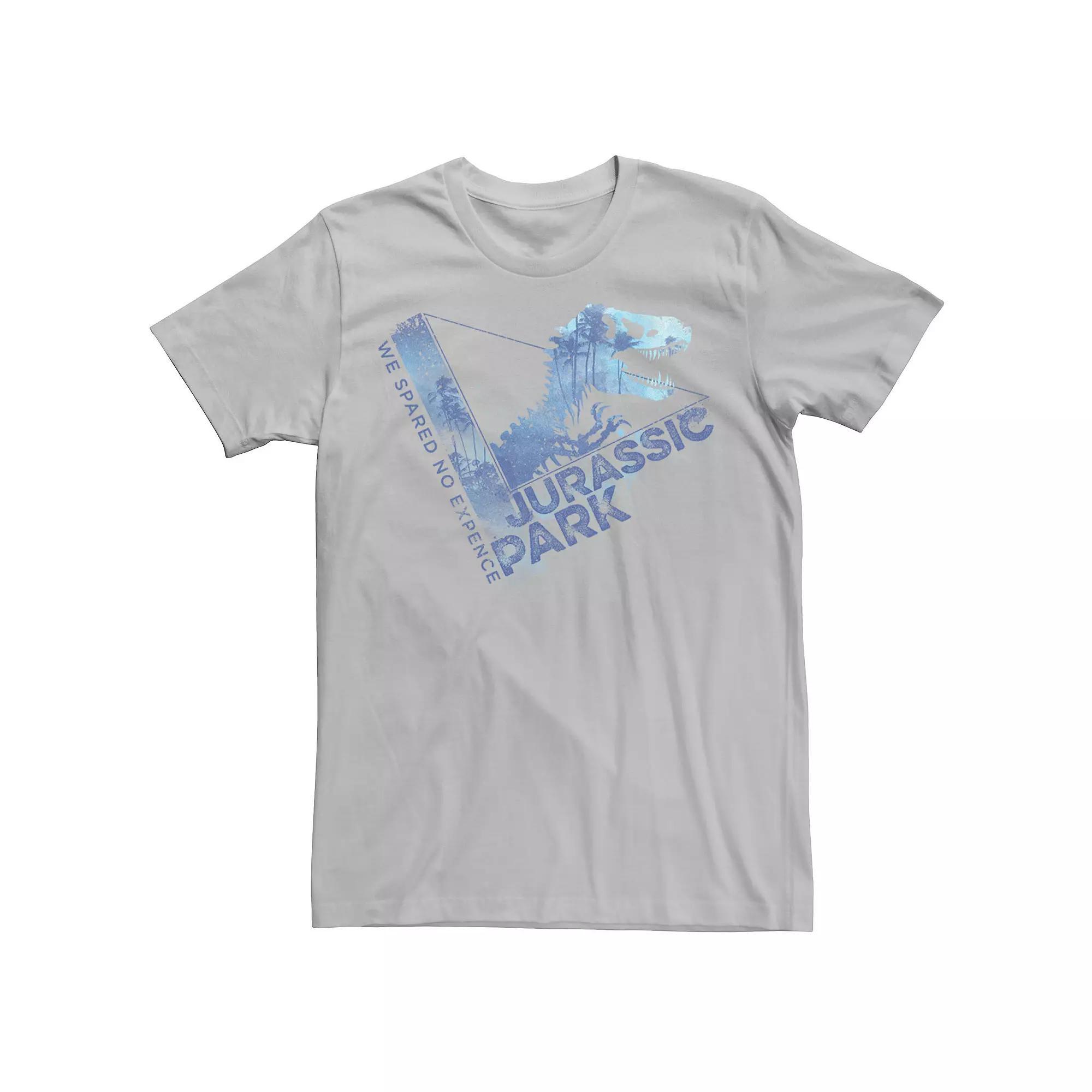 Mens Jurassic Park We Spared No Expense Blue Mist Tee Athletic Grey Product Image