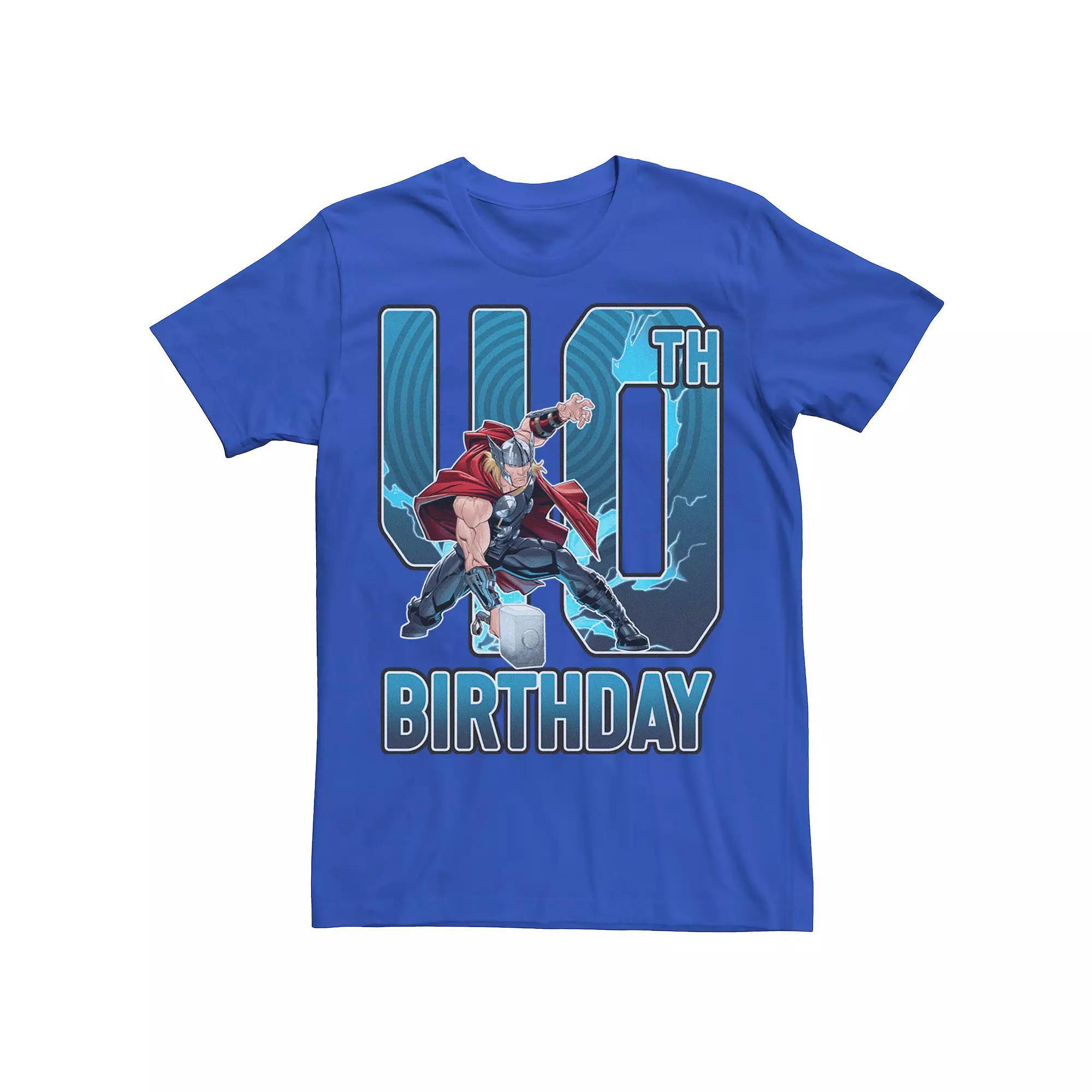 Men's Marvel Thor Hammer 40th Birthday Graphic Tee, Size: Large, Royal Product Image