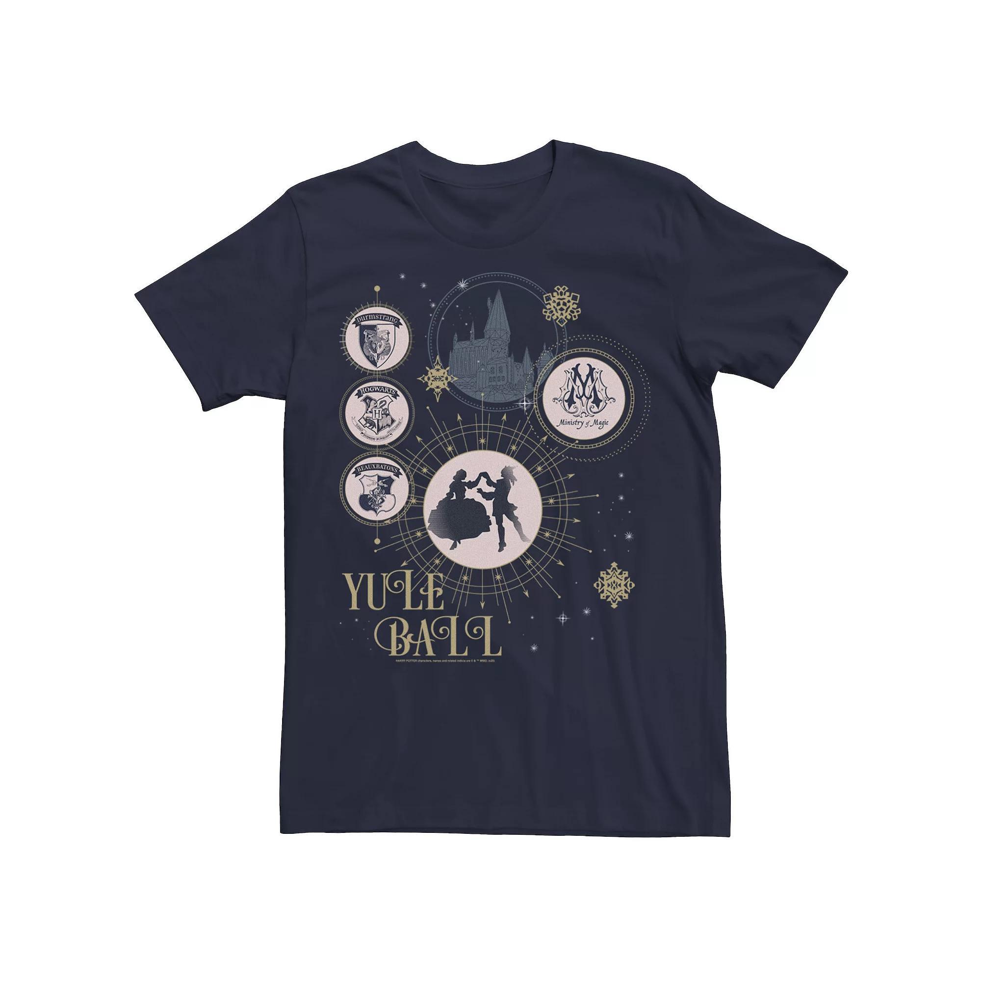 Men's Harry Potter Christmas Yule Ball Icons Tee, Size: Large, Blue Product Image