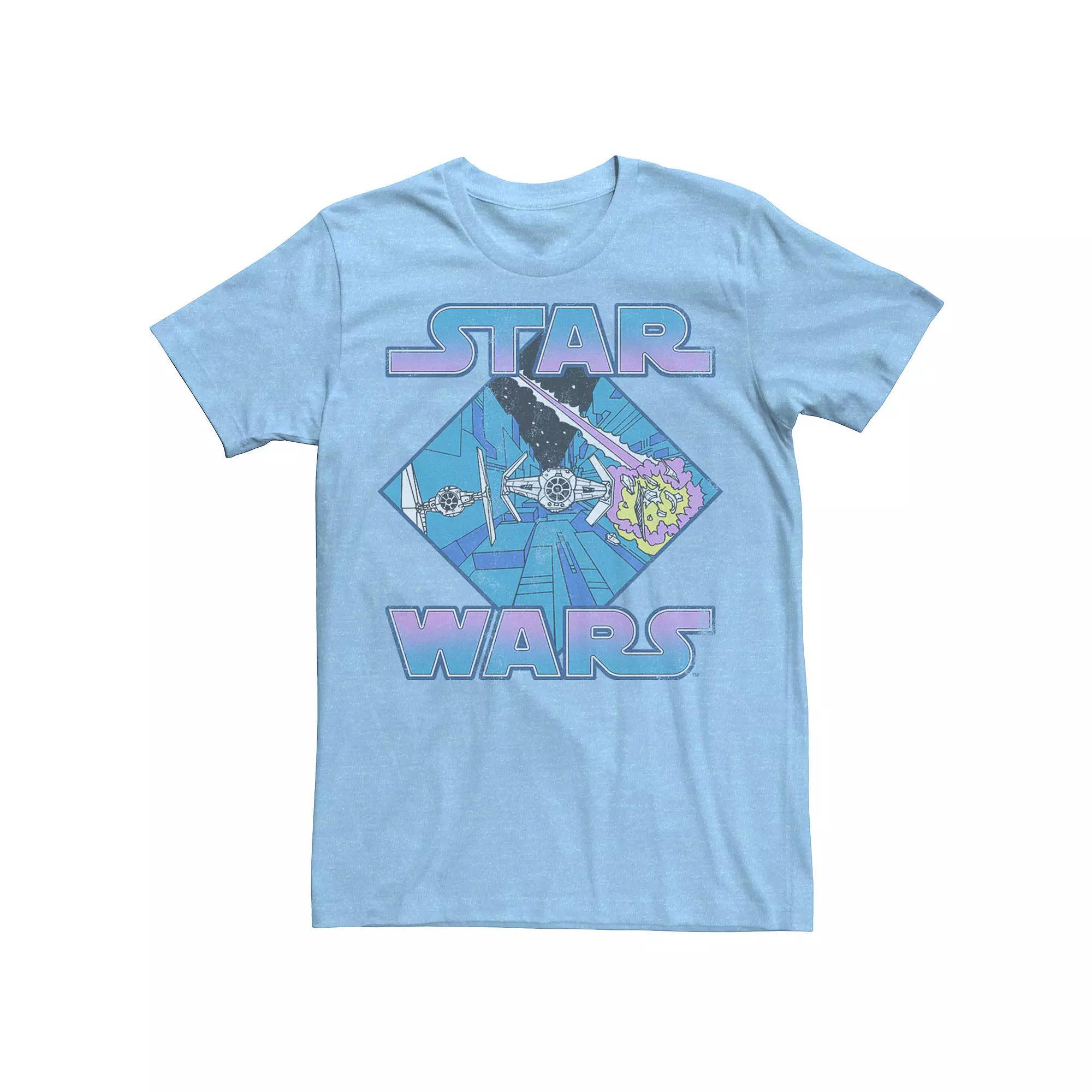 Mens Star Wars Retro Color Death Star Chase Graphic Tee Athletic Grey Product Image