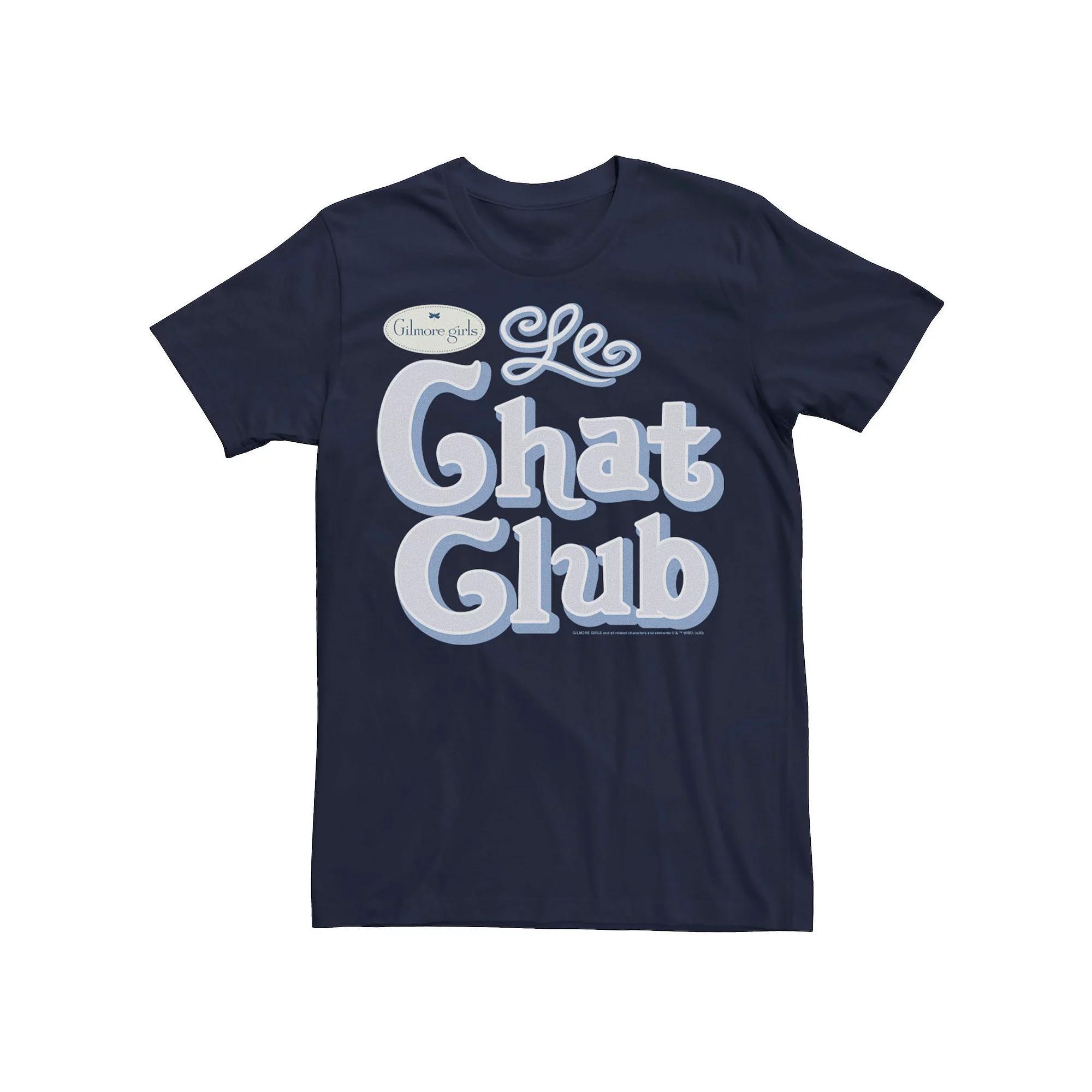 Men's Gilmore Girls Le Chat Club Logo Tee, Size: Small, Navy Grey Product Image