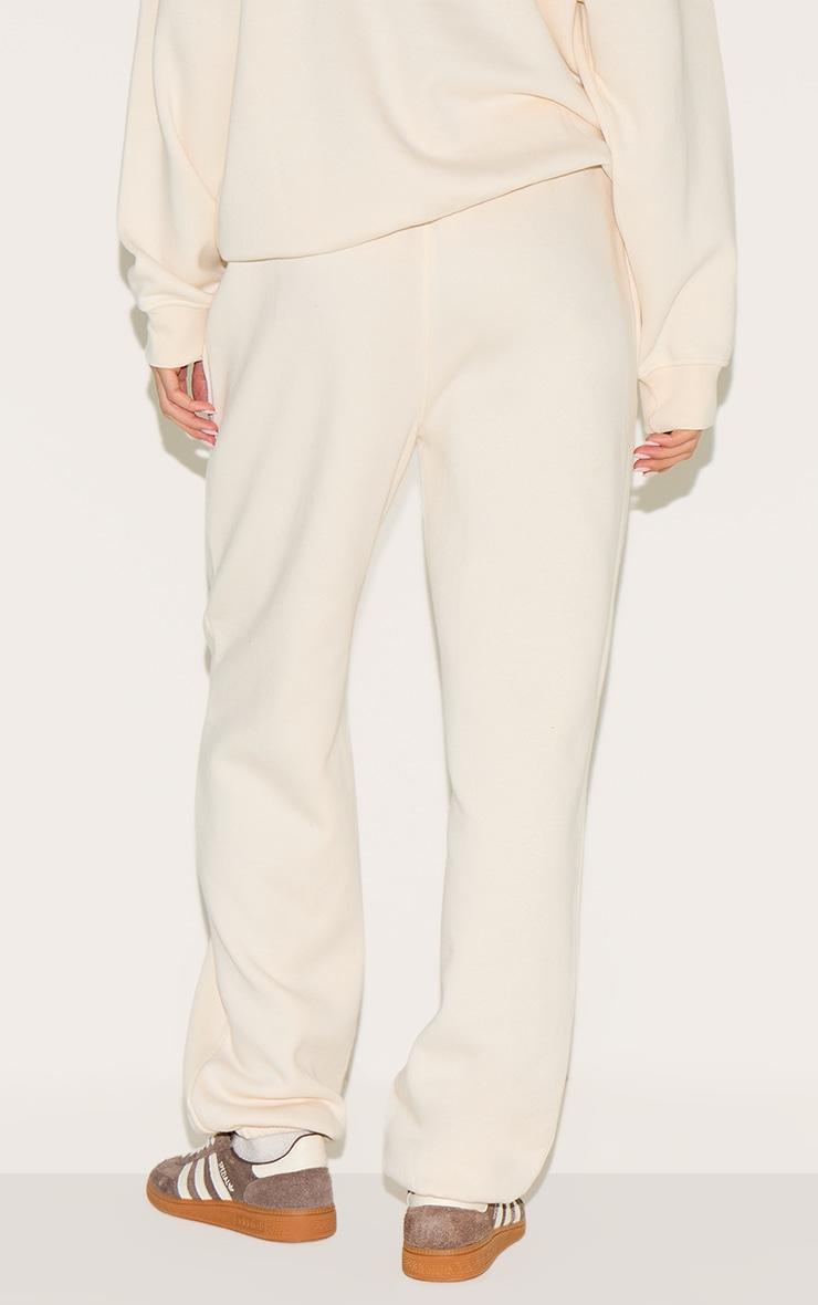 Cream Embroidered Cuffed Sweatpants Product Image