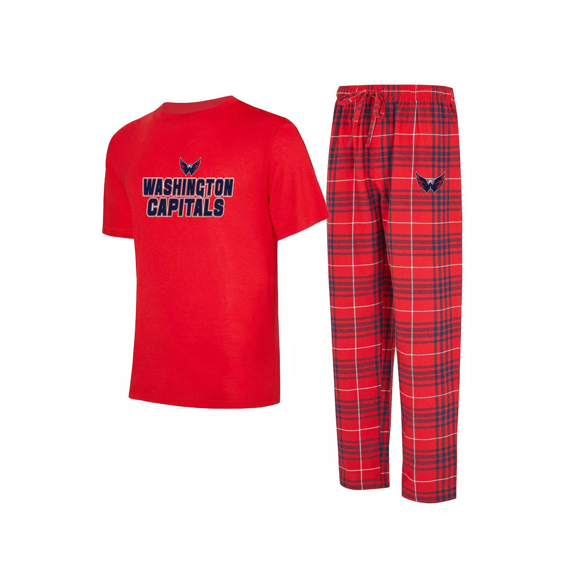 Men's Concepts Sport Washington Capitals Vector T-Shirt & Pants Sleep Set, Size: Medium, Red Product Image