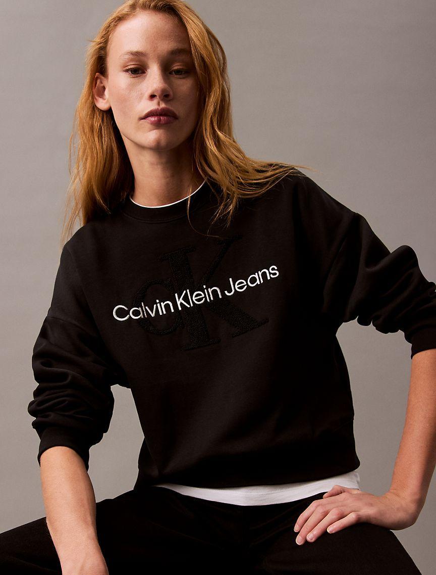 Chenille Monogram Logo Fleece Crewneck Sweatshirt Product Image
