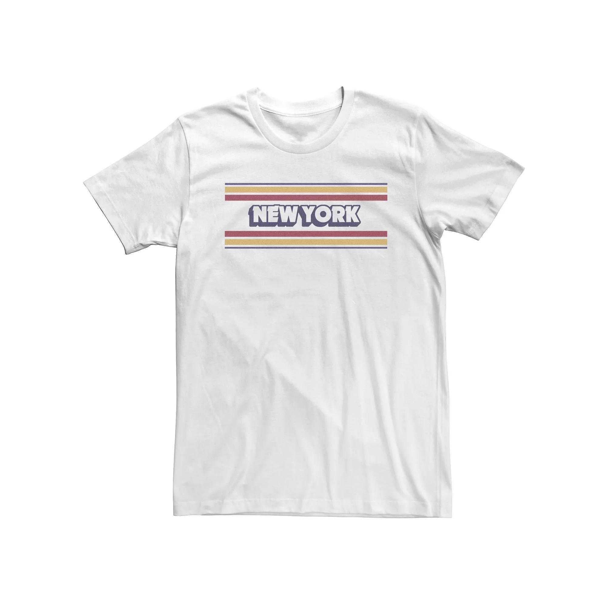 Big & Tall New York Stripes Logo Graphic Tee, Men's, Size: XL Tall, White Product Image