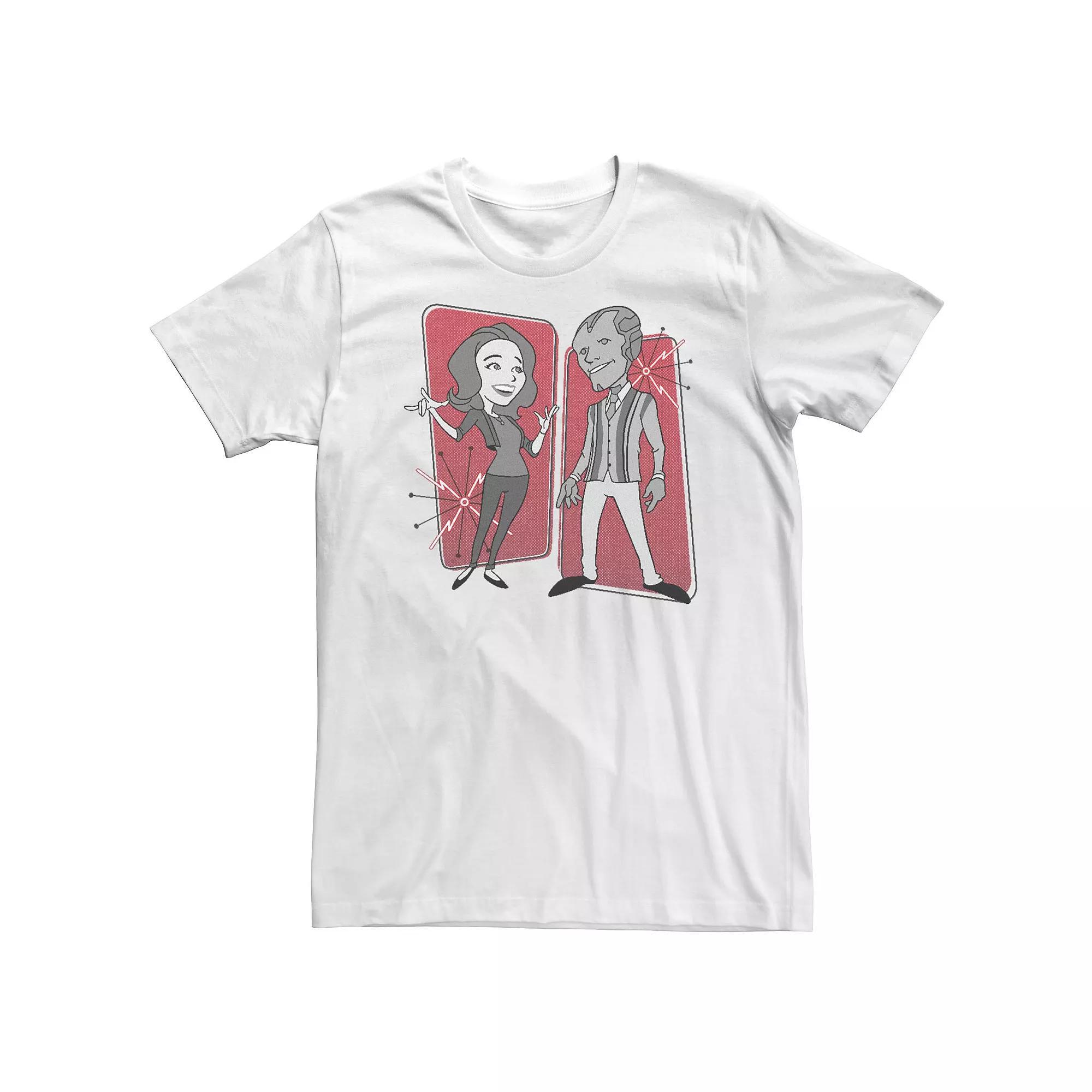 Big & Tall Marvel WandaVision Wanda & Vision '50s Cartoons Tee, Men's, Size: 5XL, White Product Image