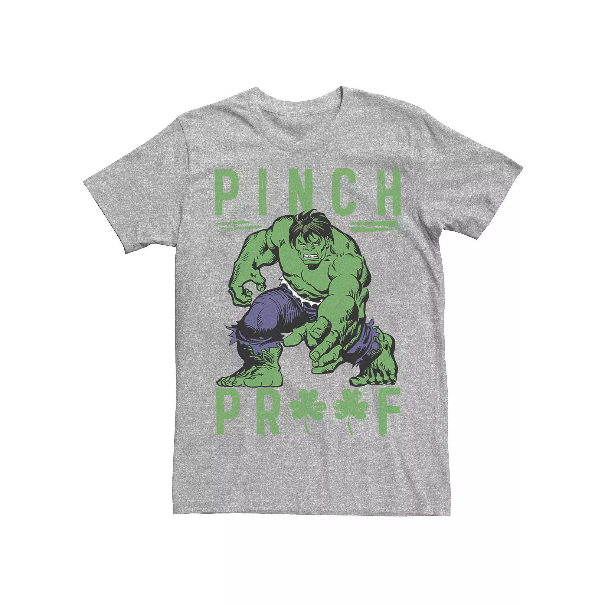 Men's Marvel St. Patty's Vintage Hulk Pinch Proof Tee, Size: XXL, Athletic Grey Product Image