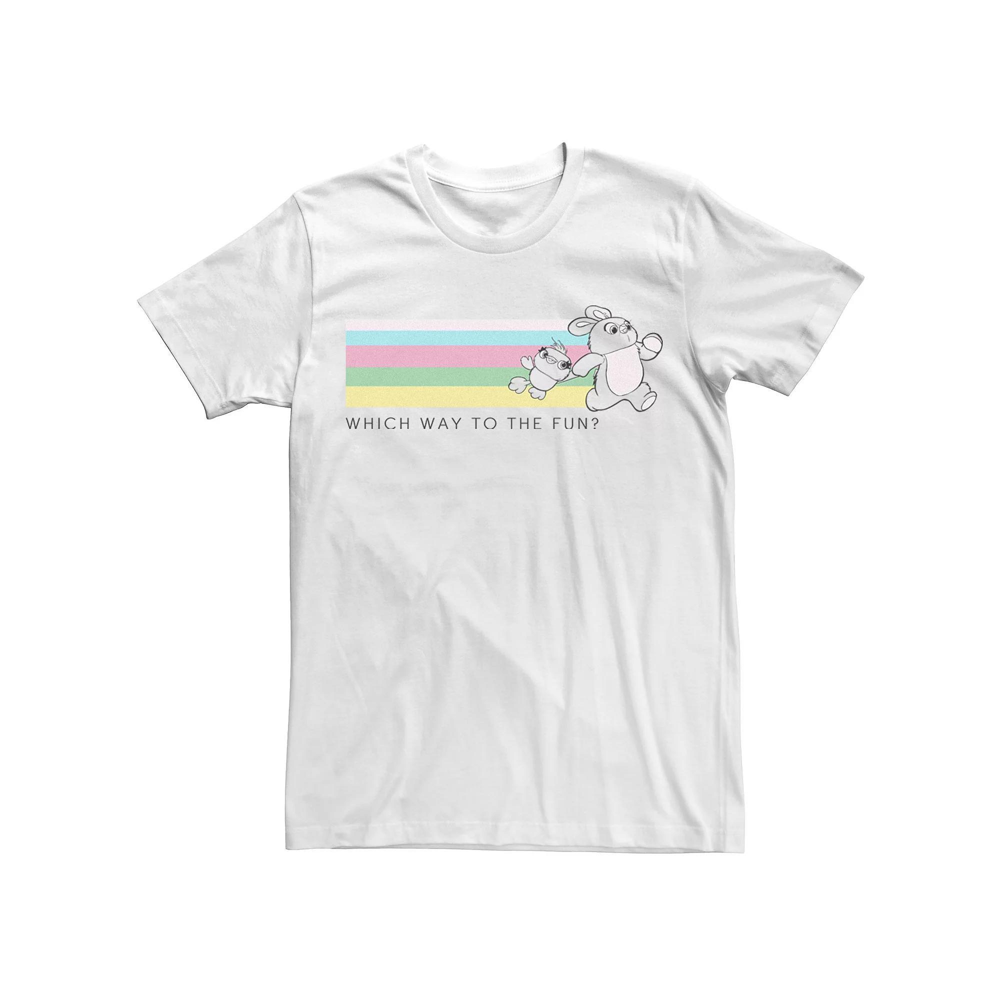 Disney / Pixar's Toy Story 4 Ducky & Bunny Men's Which Way To Fun Tee, Size: 3XL, White Product Image