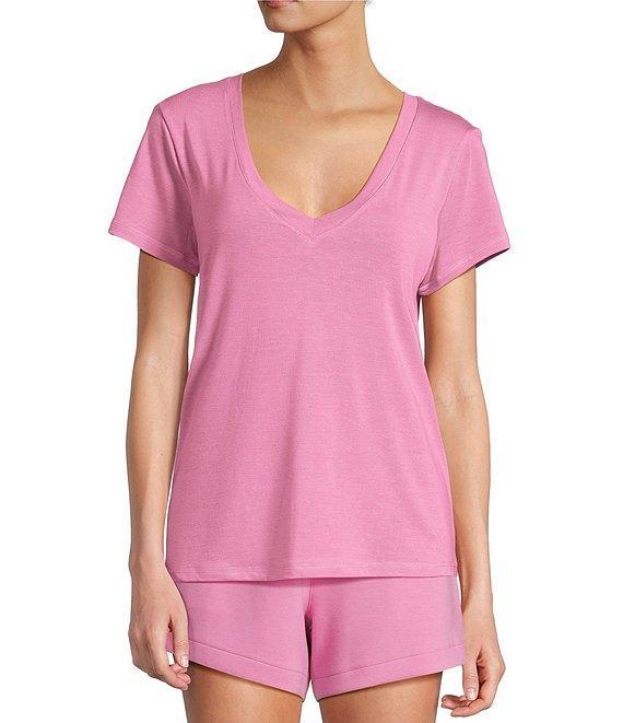 Antonio Melani Active Impact V-Neck Relaxed Fit Short Sleeve Relaxed Fit Knot Front Coordinating Shirt Product Image