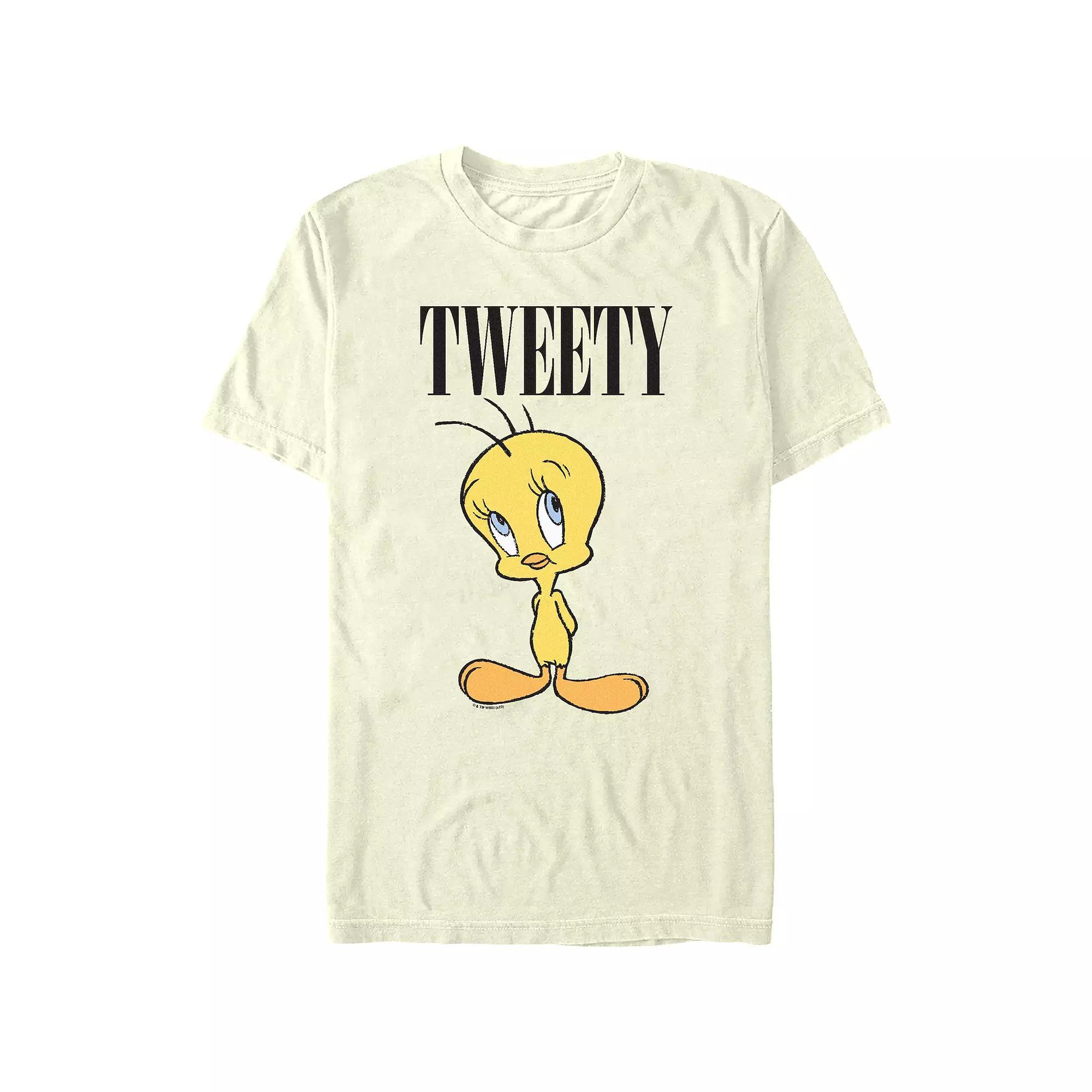 Juniors' Looney Tunes Tweety Poster Boyfriend Graphic Tee, Women's, Size: Medium, Natural Product Image