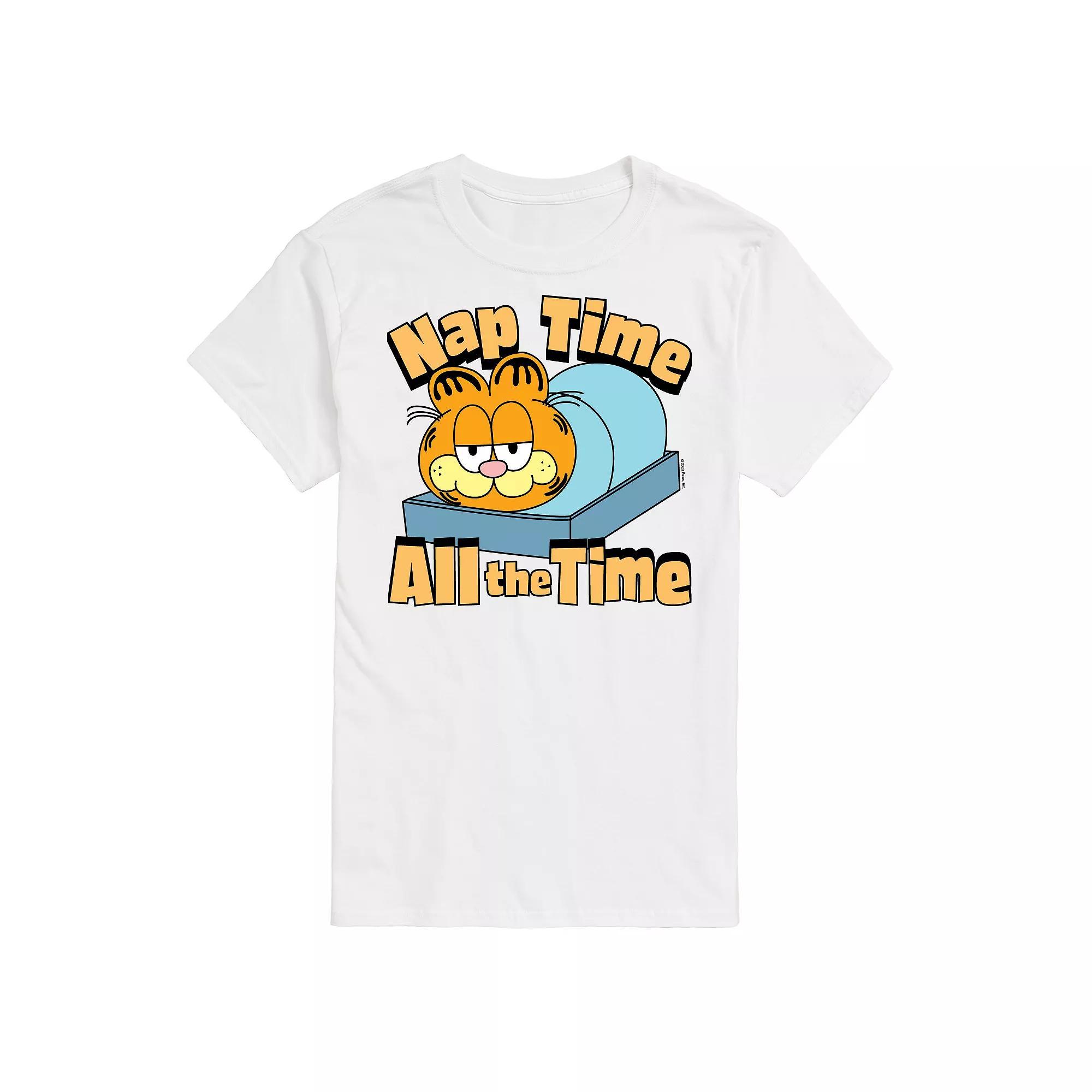 Big & Tall Garfield Nap Time All The Time Graphic Tee, Mens Product Image