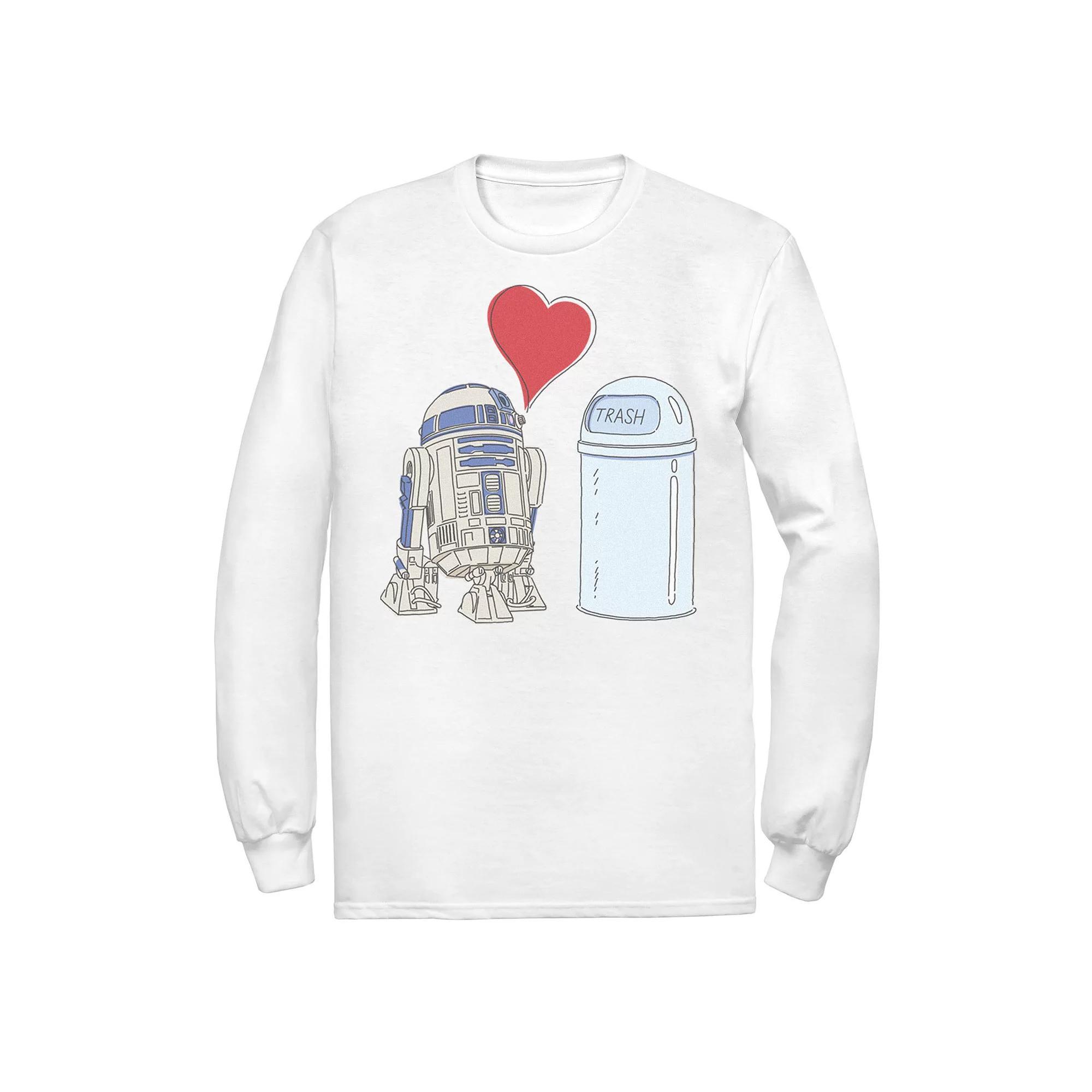 Men's Star Wars R2-D2 Loves Trash Can Tee, Size: XXL, White Product Image