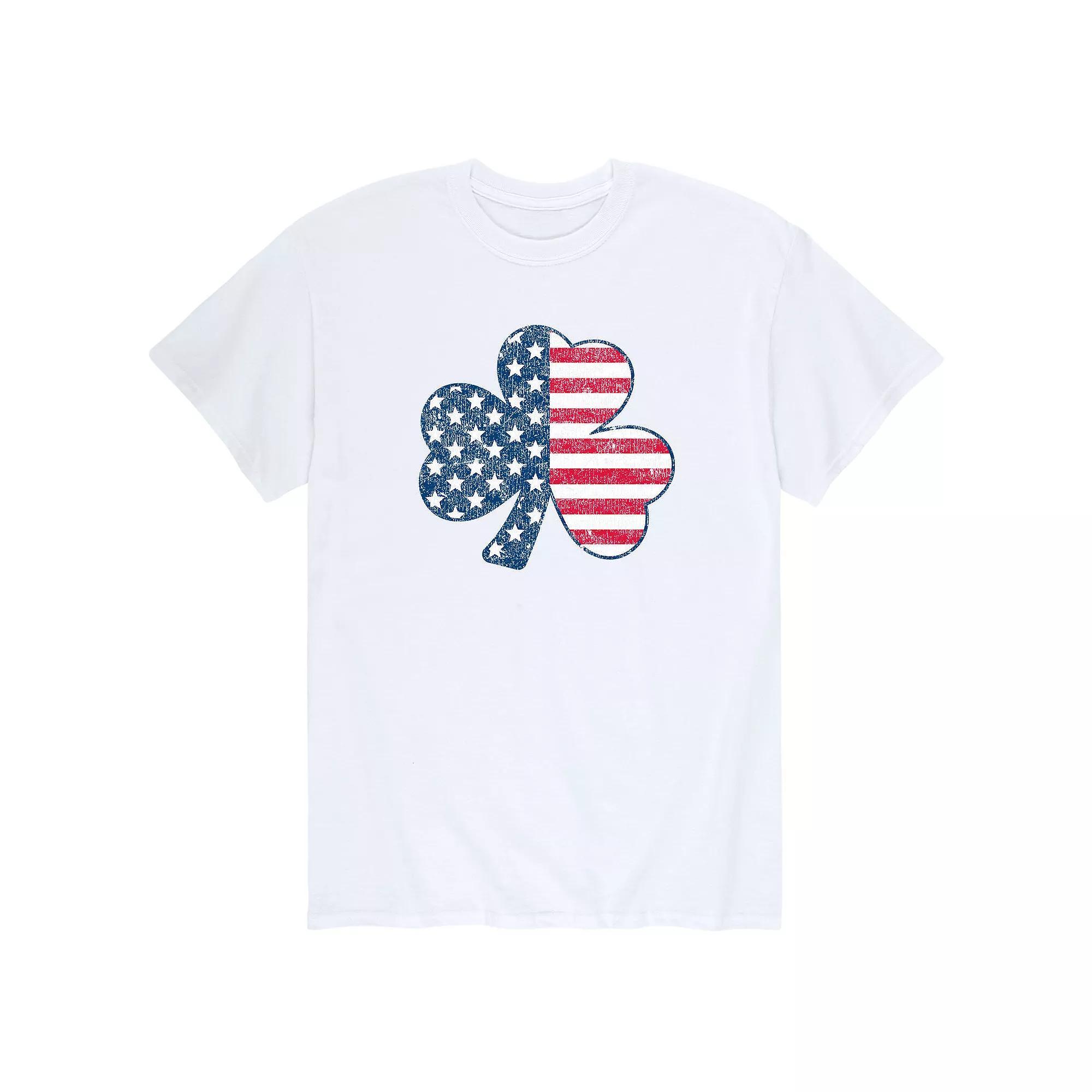 Mens American Flag Shamrock Tee Product Image