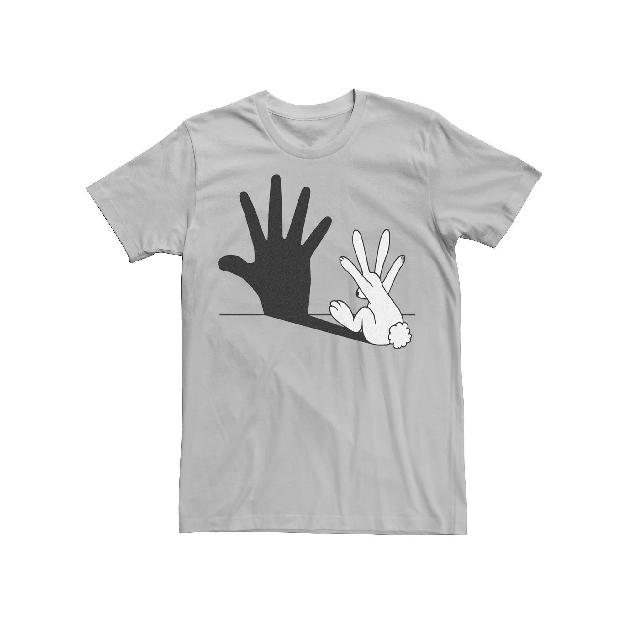 Men's Rabbit Hand Shadow Graphic Tee, Size: XXL, Light Blue Product Image