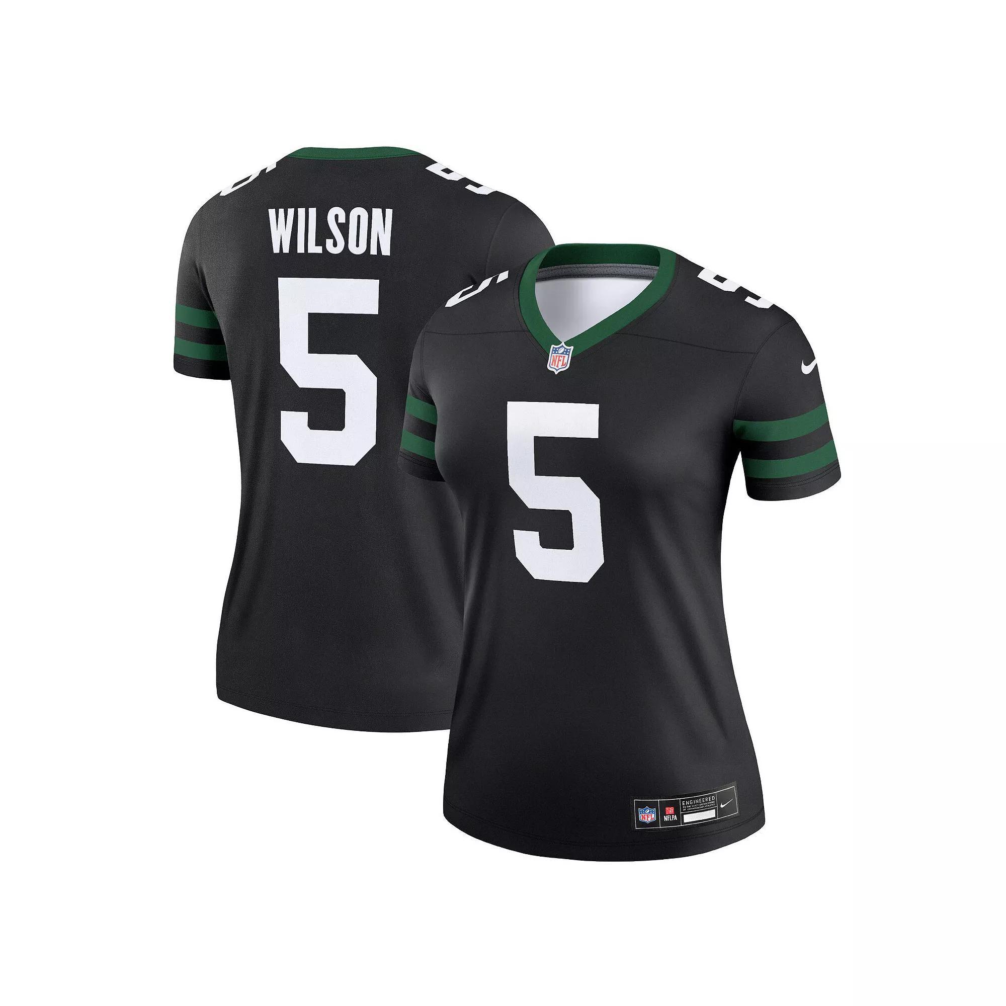 Women's Nike Garrett Wilson Legacy Black New York Jets Alternate Legend Player Performance Top, Size: XL Product Image