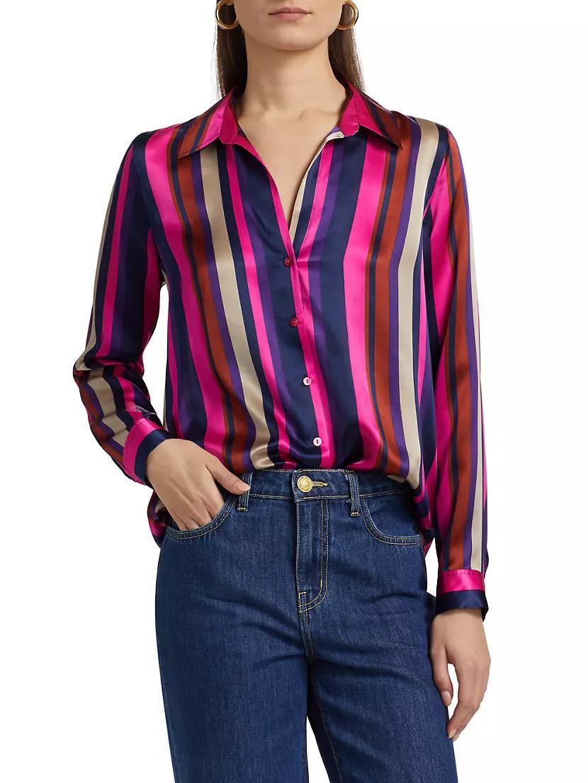 Tyler Striped Silk Blouse Product Image