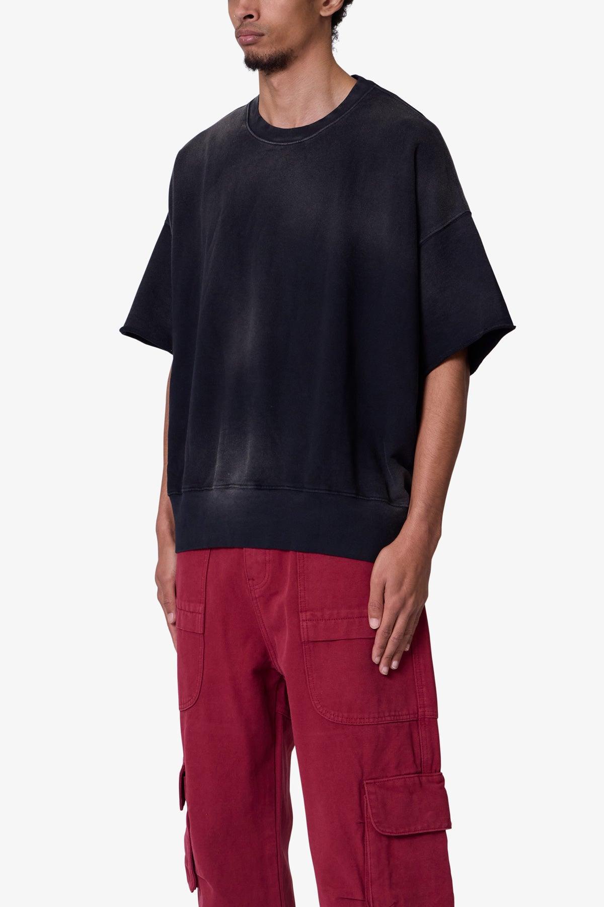Oversized Crewneck Tee - Washed Black Product Image