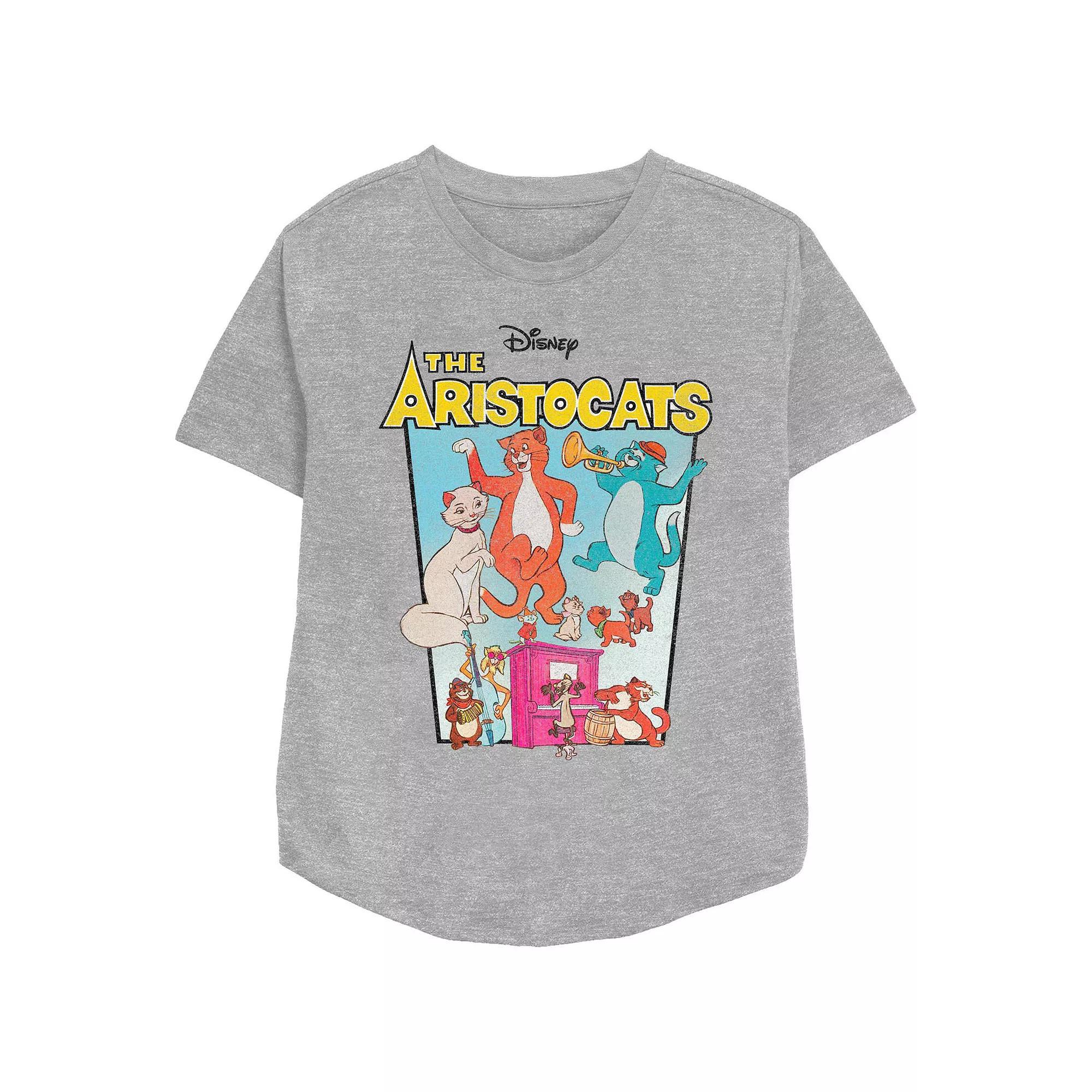 Disney's The Aristocats Women's Vintage Movie Poster Graphic Tee, Size: XL, Grey Gray Product Image