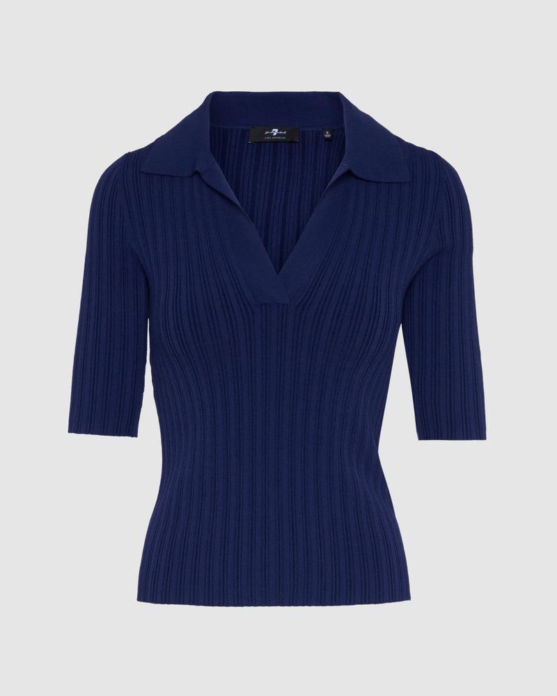 Ribbed Henley Sweater Product Image