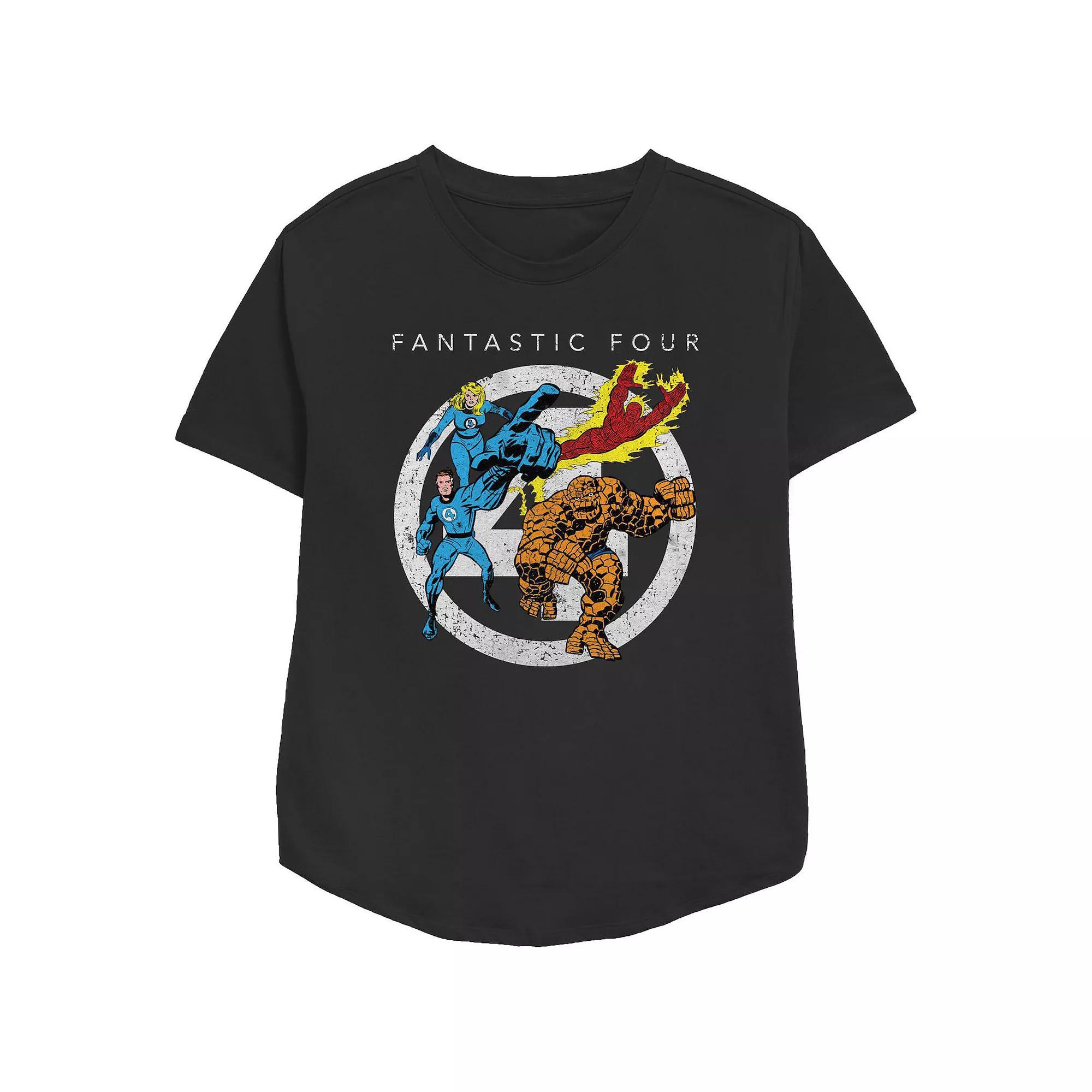 Women's Marvel Fantastic Four Classic Poster Graphic Tee, Size: Medium, Black Product Image