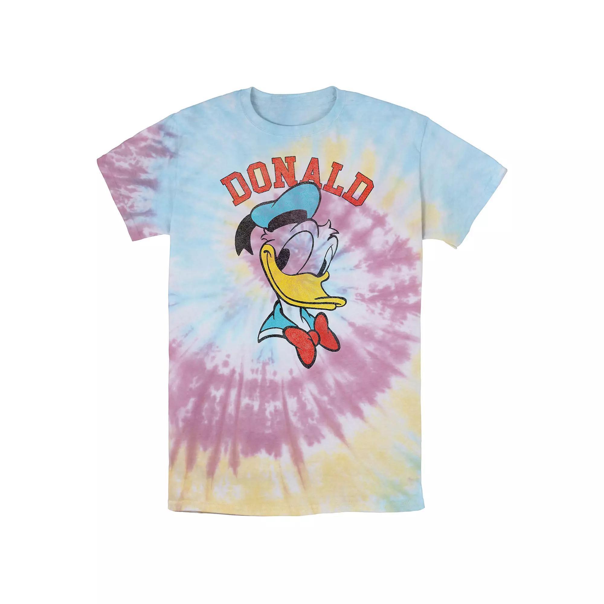 Men's Disney Mickey And Friends Donald Duck Happy Big Face Wash Tee, Size: Large, White Blue Product Image