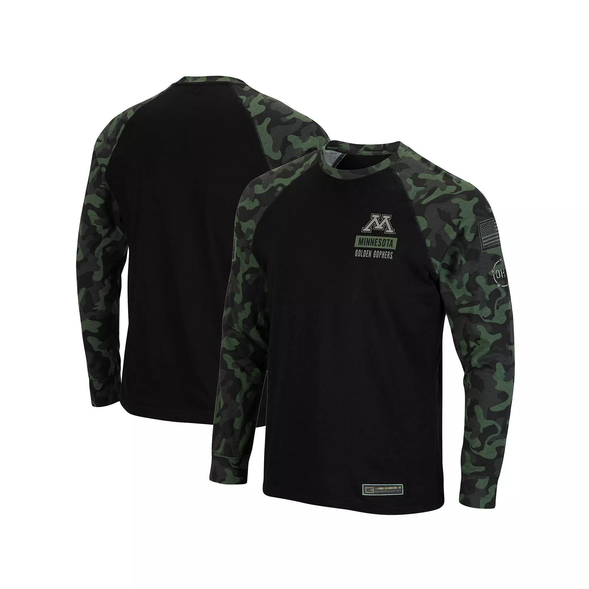 Men's Colosseum Black Louisville Cardinals OHT Military Appreciation Camo Raglan Long Sleeve T-Shirt, Size: Small Product Image