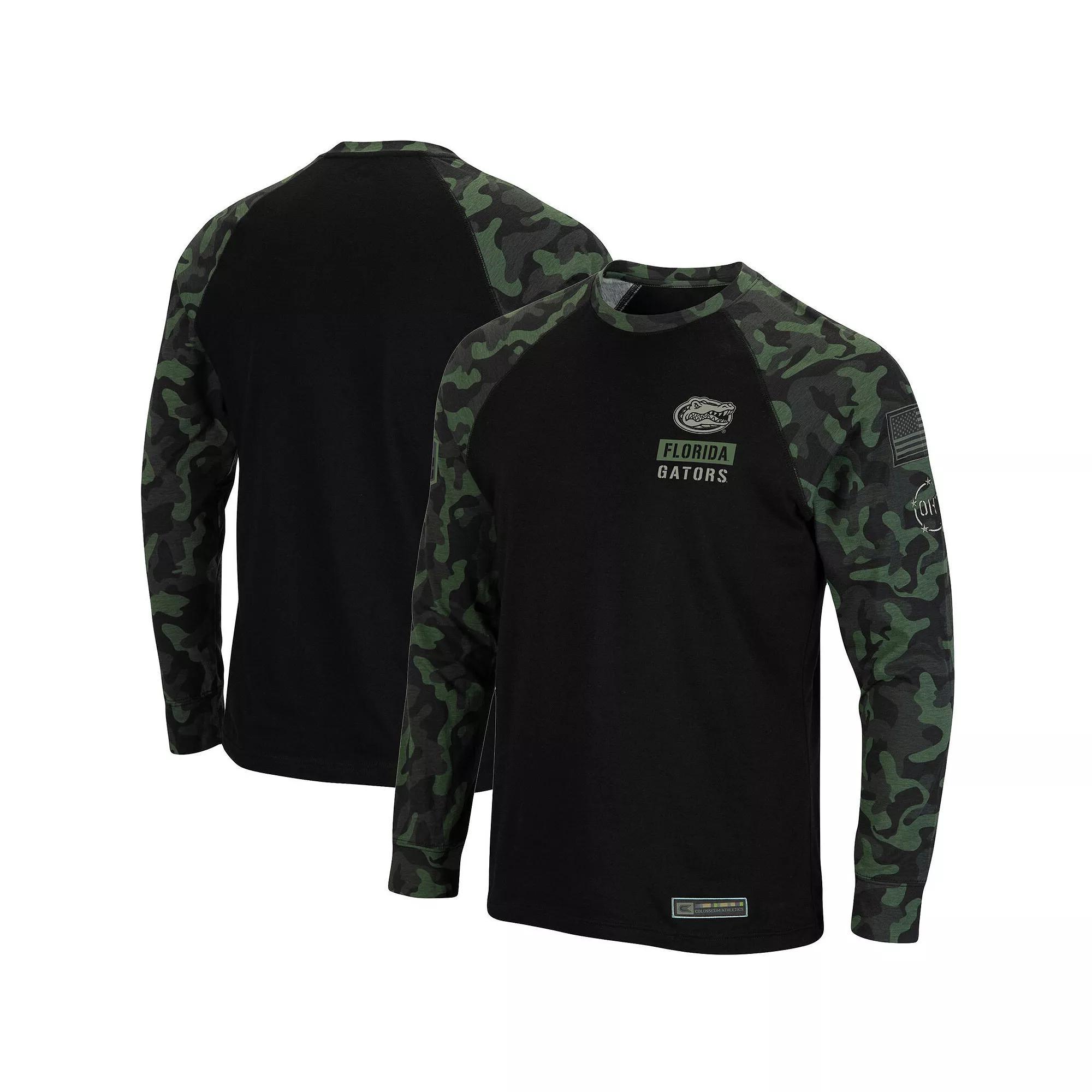 Men's Colosseum Black Louisville Cardinals OHT Military Appreciation Camo Raglan Long Sleeve T-Shirt, Size: Small Product Image