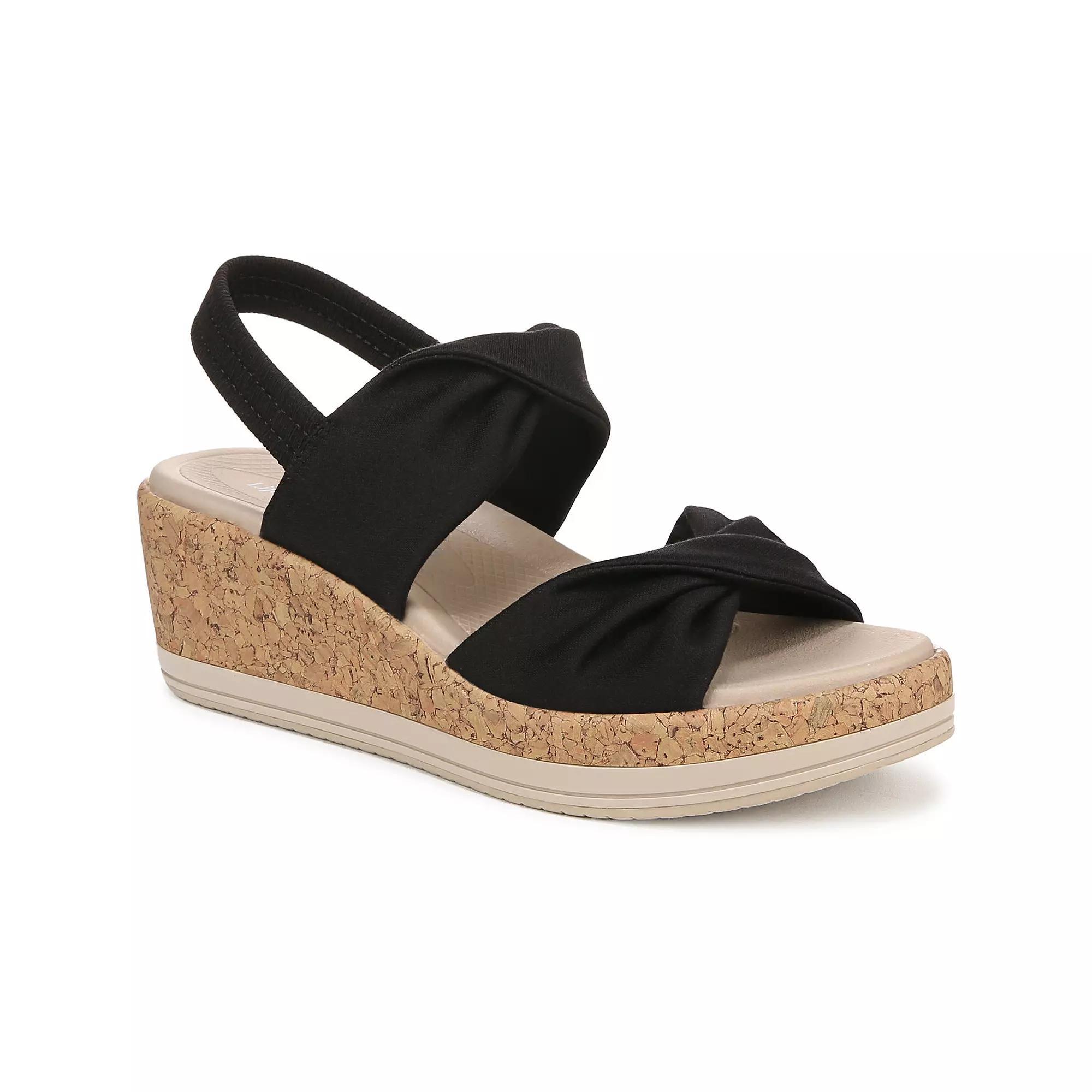 LifeStride Riley Women's Slingback Wedge Sandals, Size: 10 Wide, Black Product Image