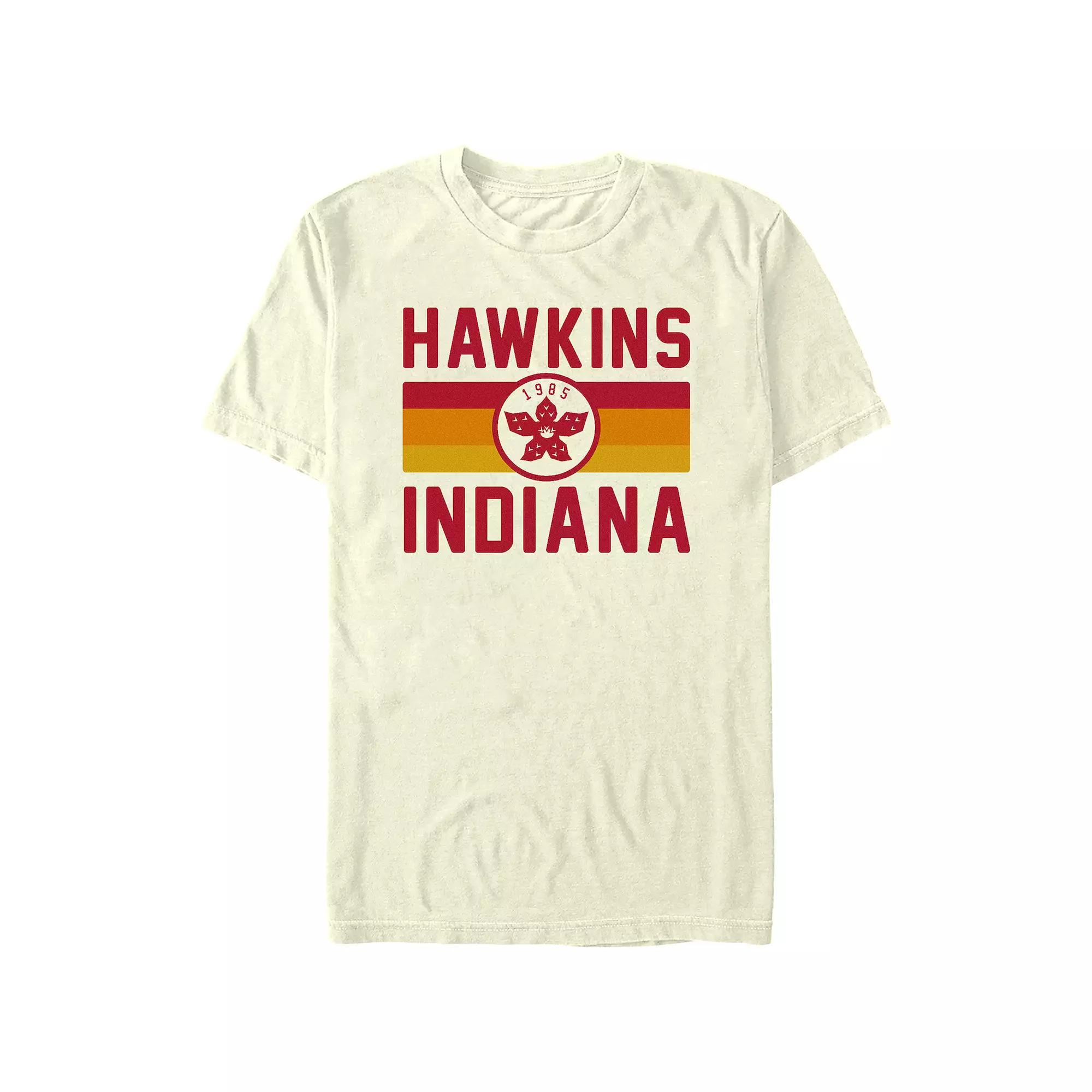 Juniors' Stranger Things Hawkins Indiana 1985 Boyfriend Graphic Tee, Women's, Size: Medium, Natural Product Image