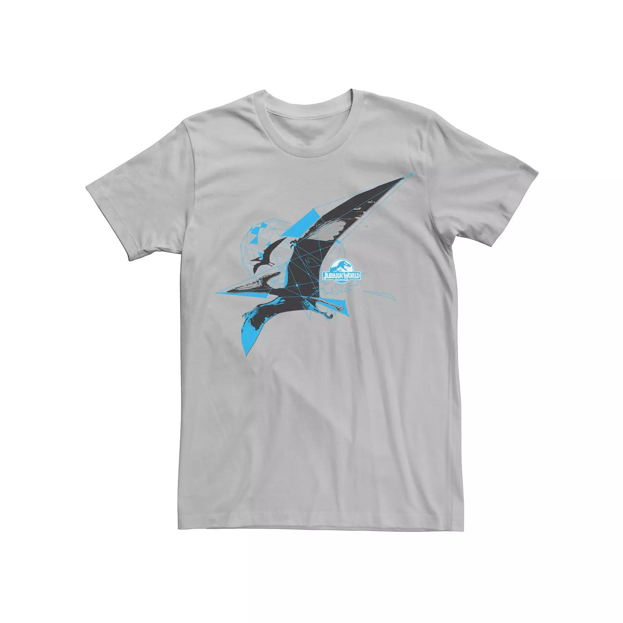 Men's Jurassic World Pterodactyl Geometric Poly Graphic Tee, Size: 3XL, Athletic Grey Product Image