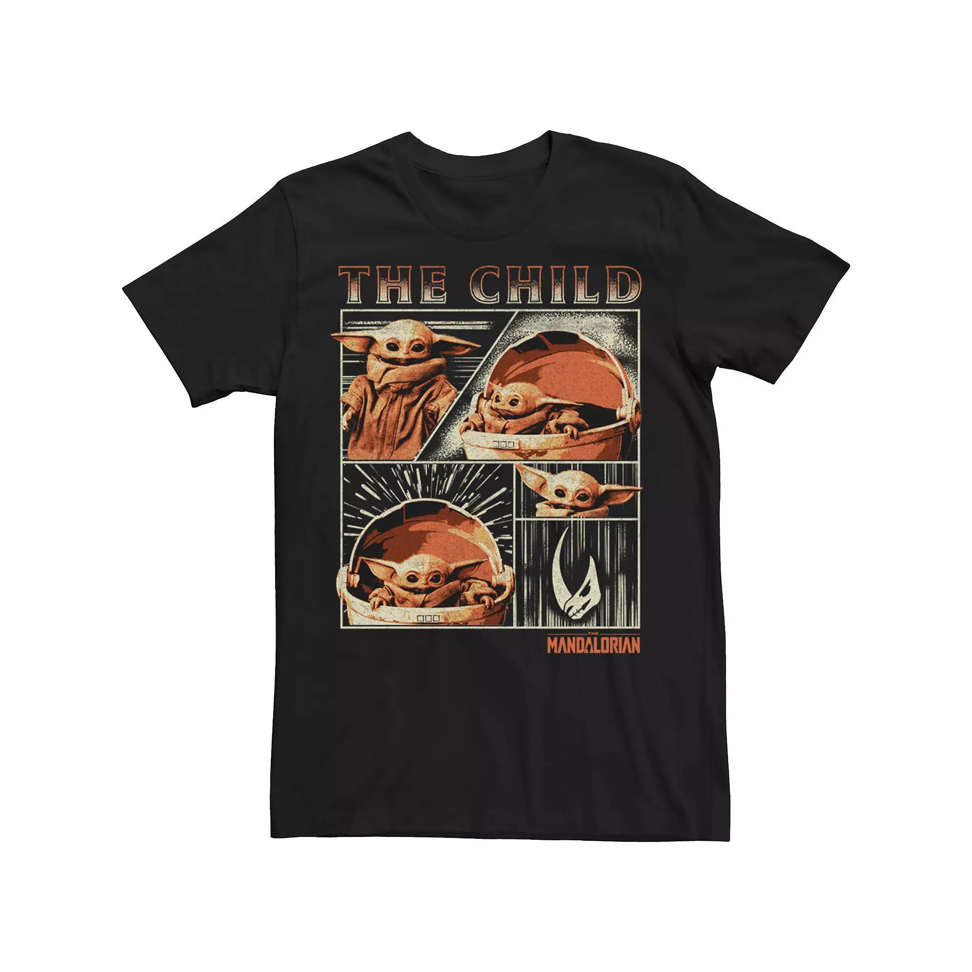 Big & Tall Star Wars The Mandalorian The Child Panels Tee, Men's, Size: XL Tall, Black Product Image