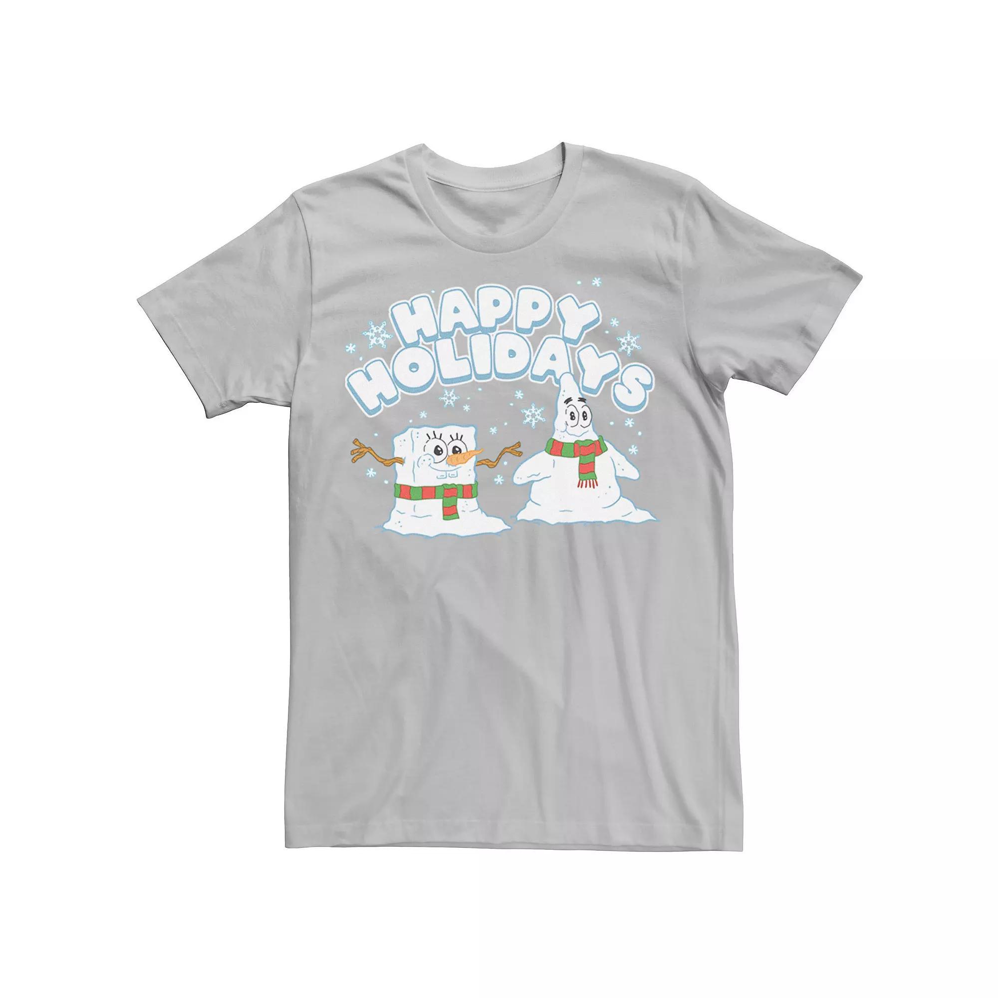 Mens Spongebob Squarepants Patrick Snowmen Tee Grey Heather Product Image