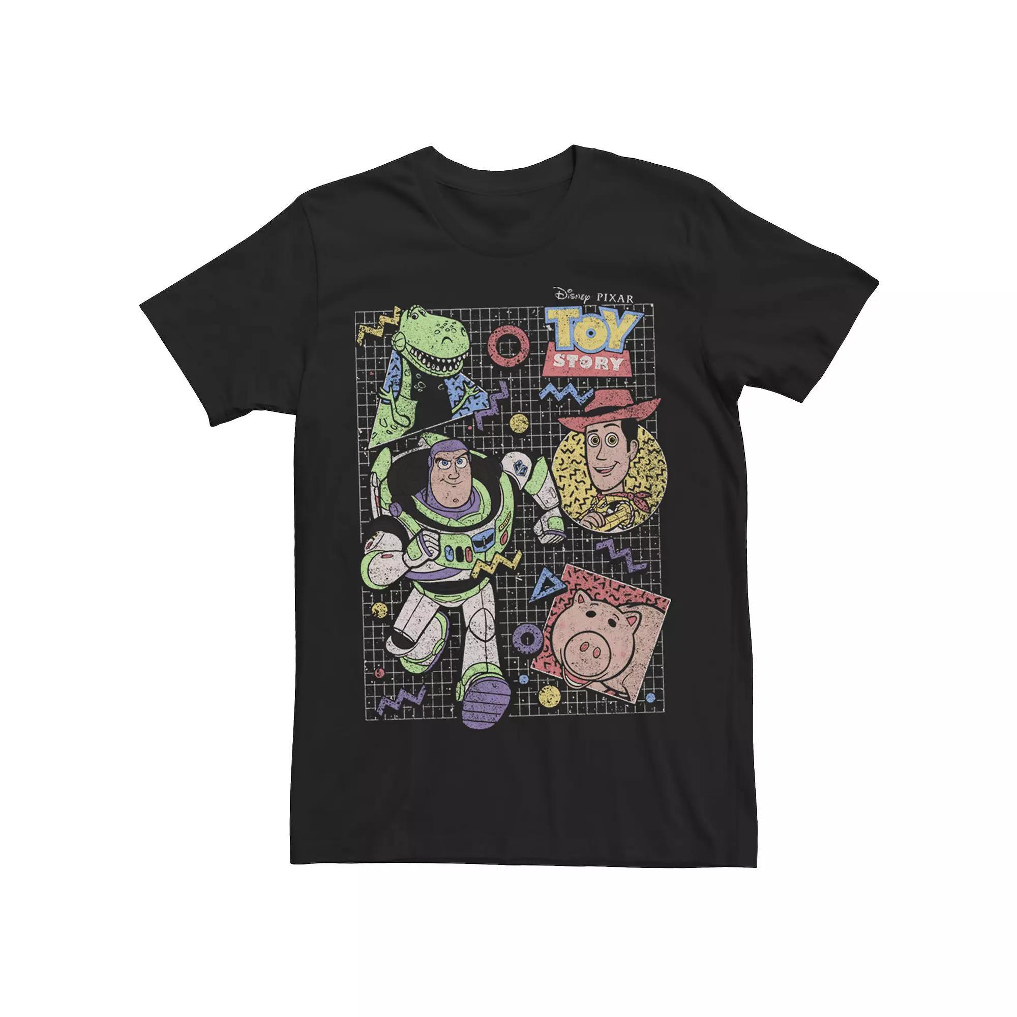 Disney / Pixar's Toy Story Men's Character Collage Schematic Tee, Size: Large, Black Product Image